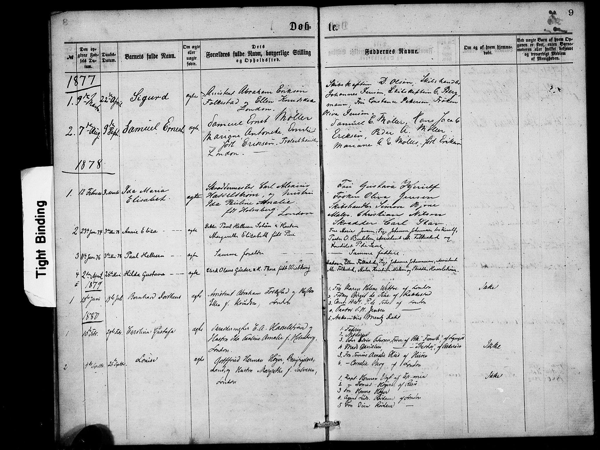  Den norske sjømannsmisjon i utlandet/London m/bistasjoner, SAB/SAB/PA-0103/H/Ha/L0001: Parish register (official) no. A 1, 1868-1887, p. 9