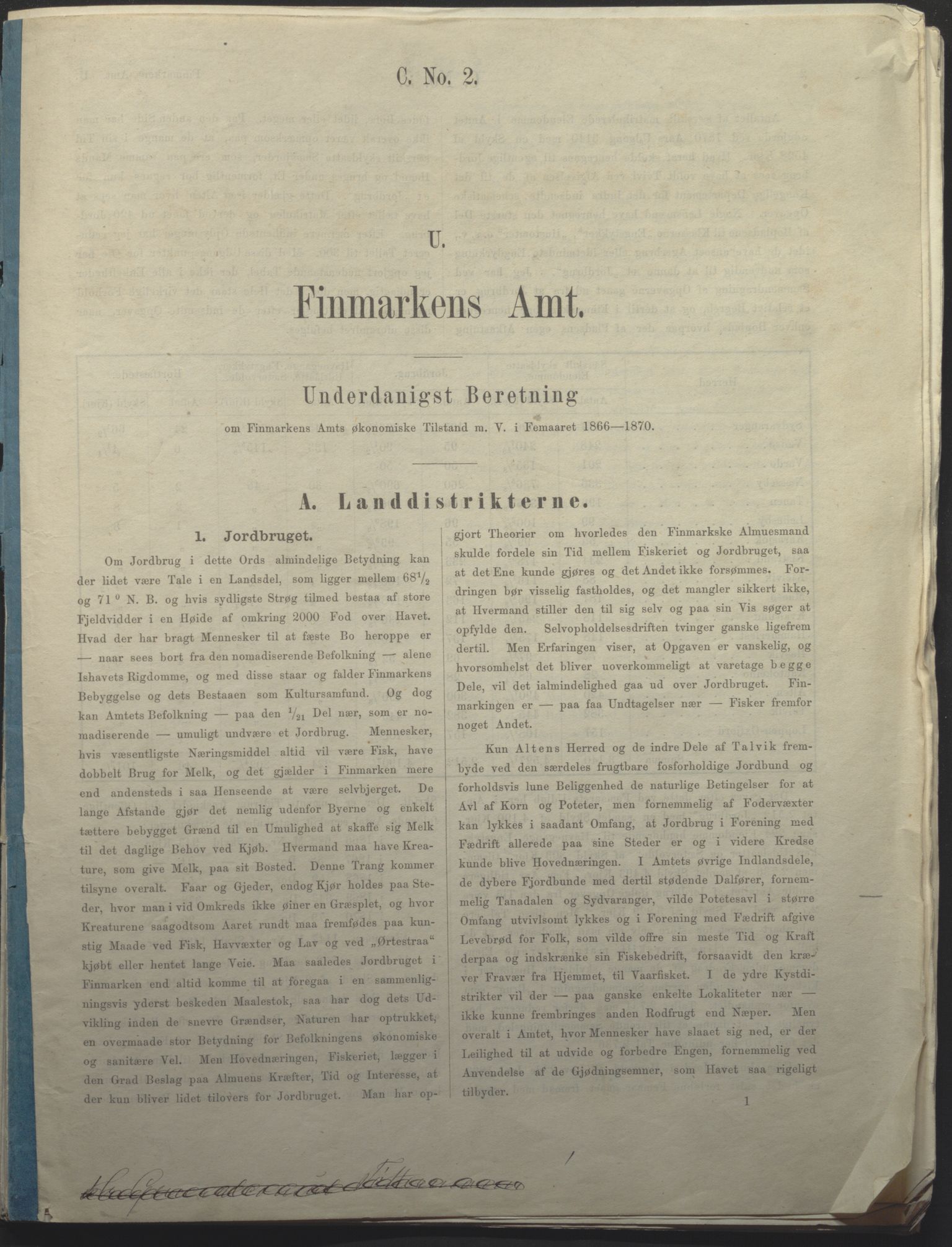 Fylkesmannen i Finnmark, SATØ/S-1120/1Cc/L2472: Femårsberetninger - grunnlagsmateriale, 1861-1870, p. 117