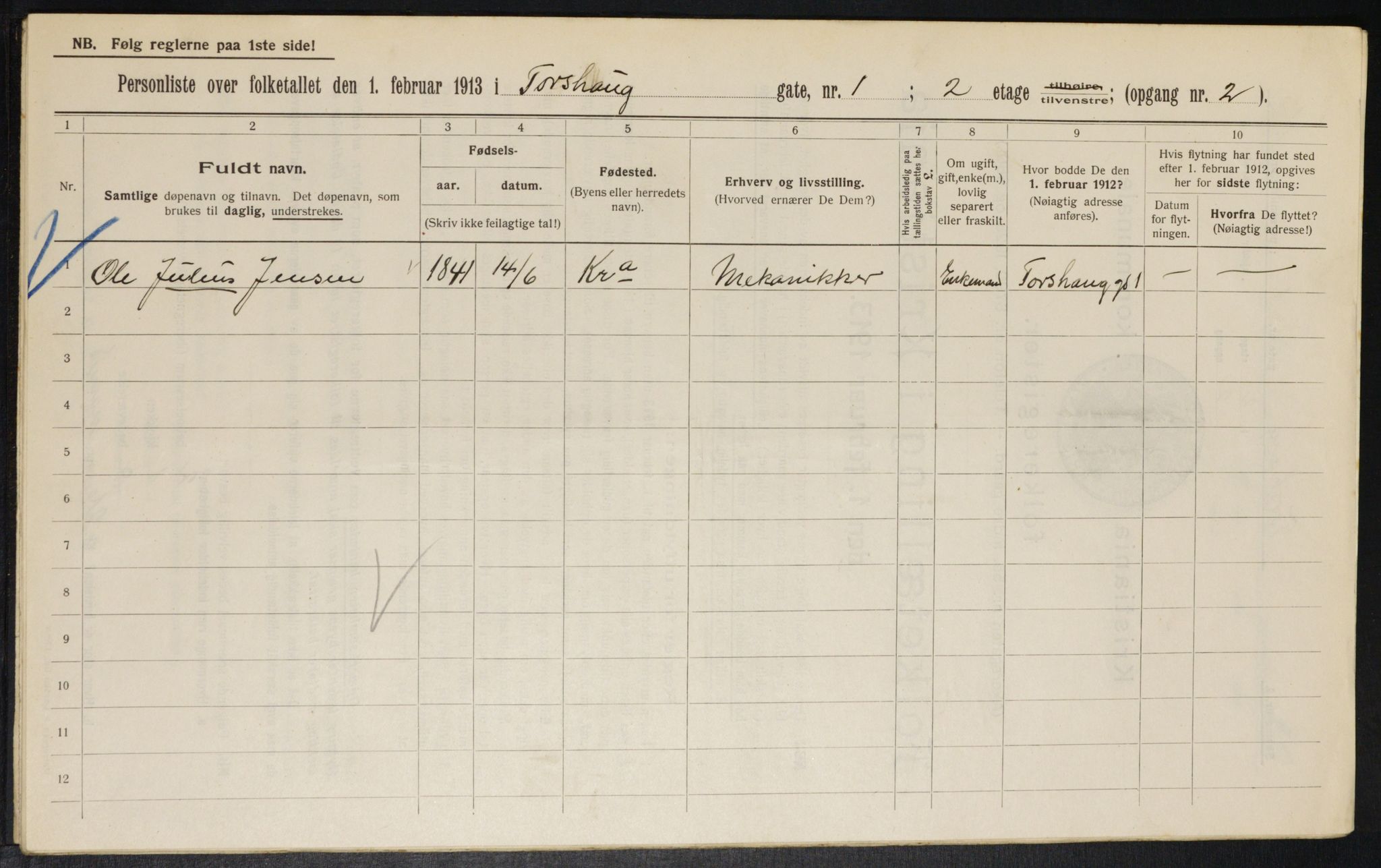 OBA, Municipal Census 1913 for Kristiania, 1913, p. 114403