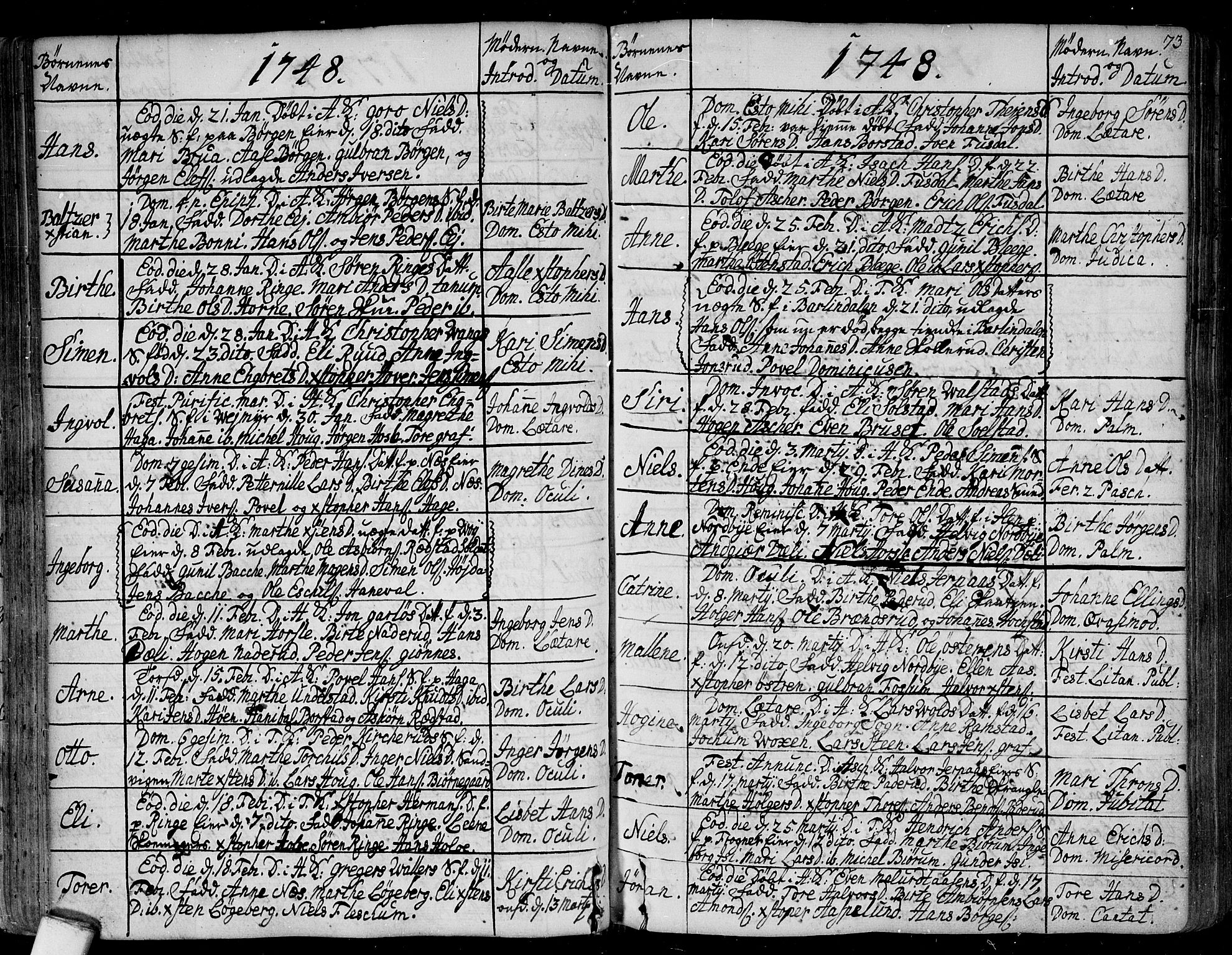 Asker prestekontor Kirkebøker, SAO/A-10256a/F/Fa/L0002: Parish register (official) no. I 2, 1733-1766, p. 73