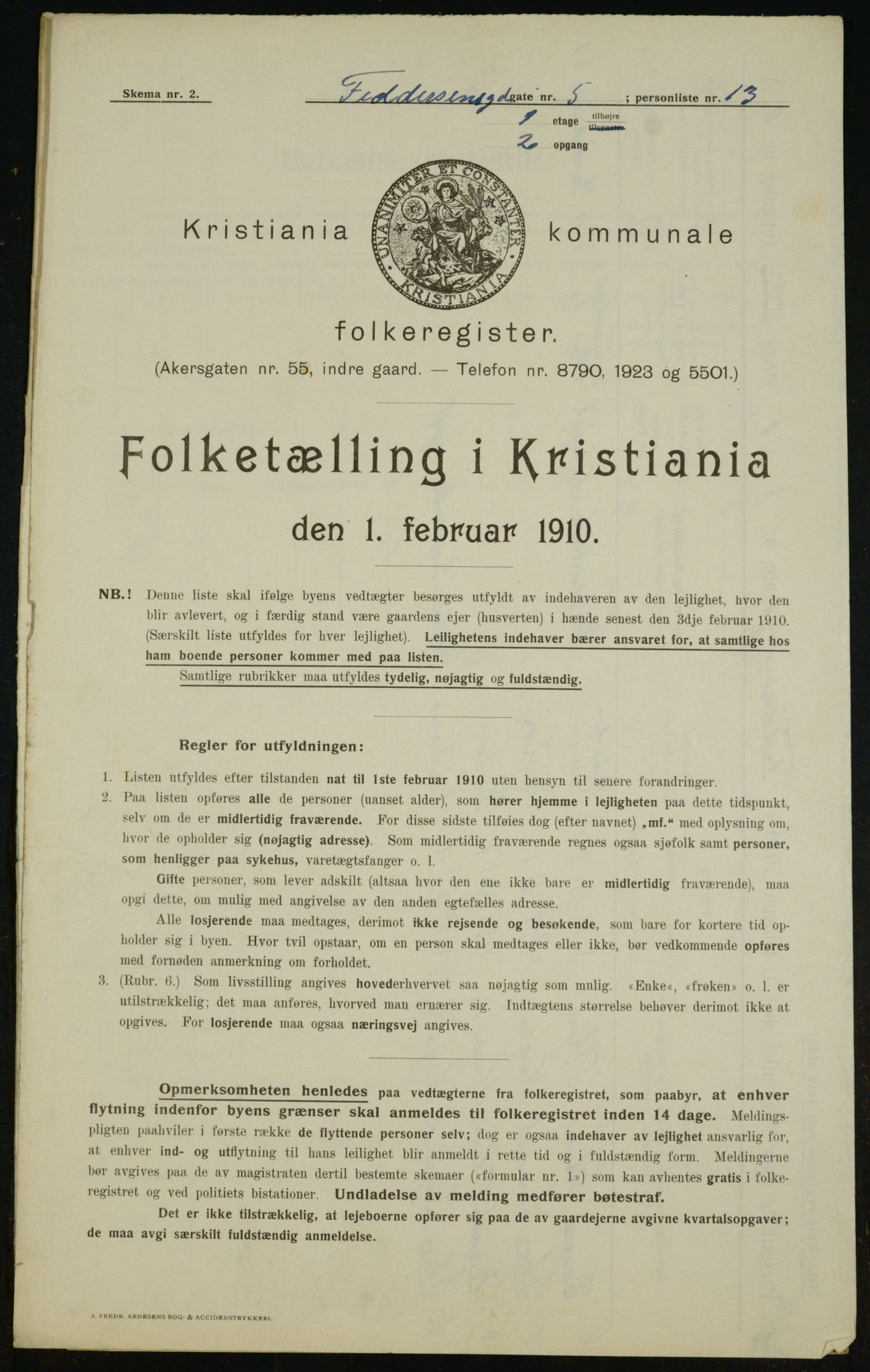 OBA, Municipal Census 1910 for Kristiania, 1910, p. 22627