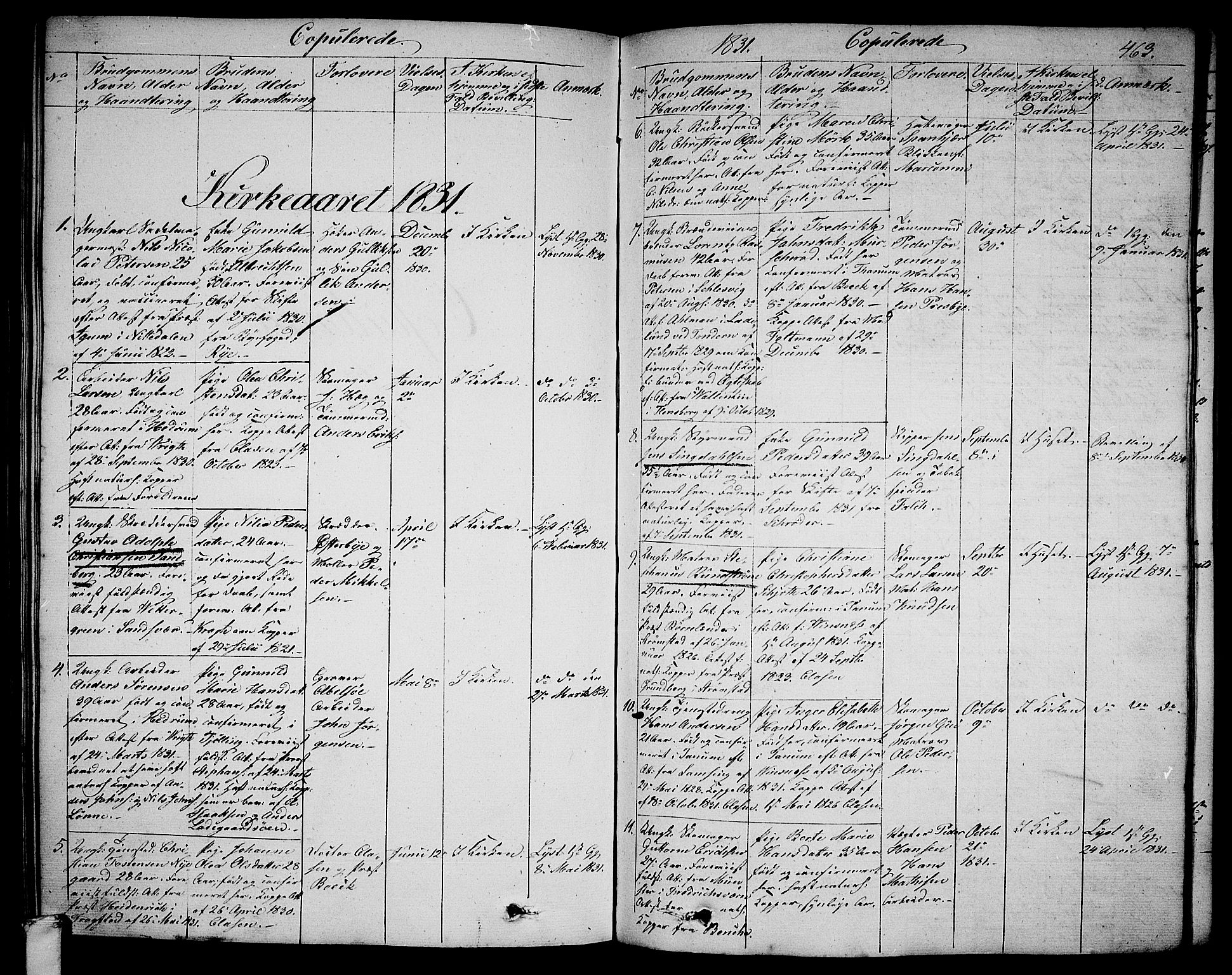 Larvik kirkebøker, SAKO/A-352/G/Ga/L0003b: Parish register (copy) no. I 3B, 1830-1870, p. 463
