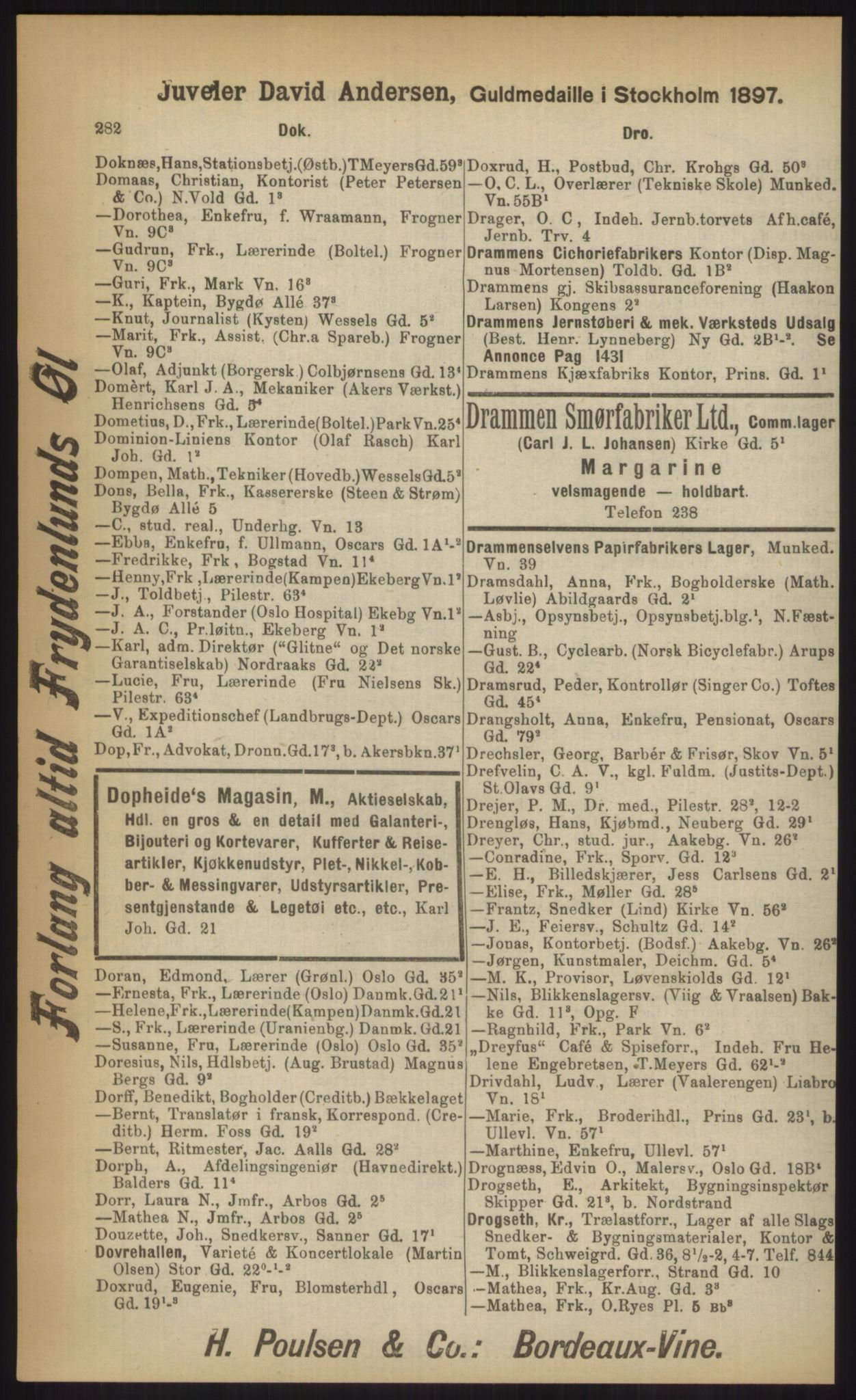 Kristiania/Oslo adressebok, PUBL/-, 1903, p. 282