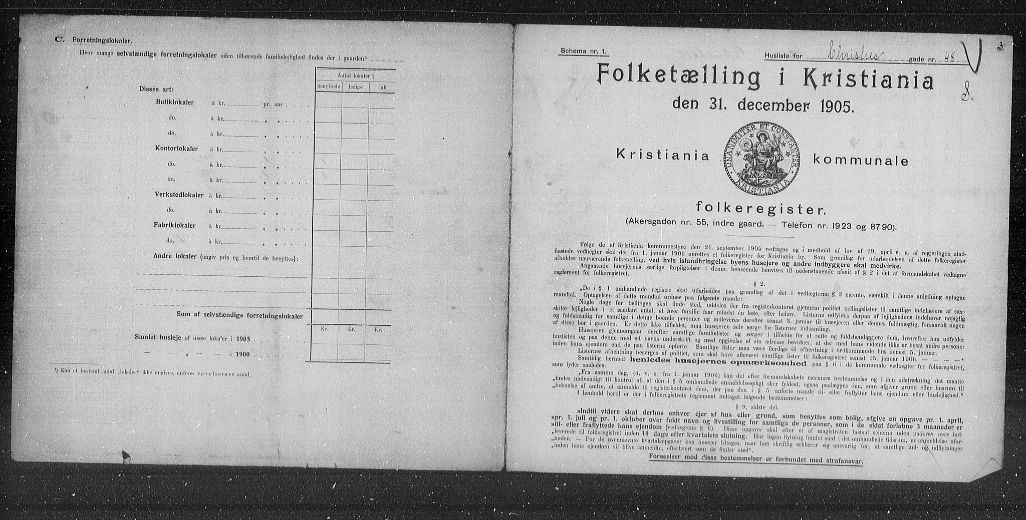 OBA, Municipal Census 1905 for Kristiania, 1905, p. 6684