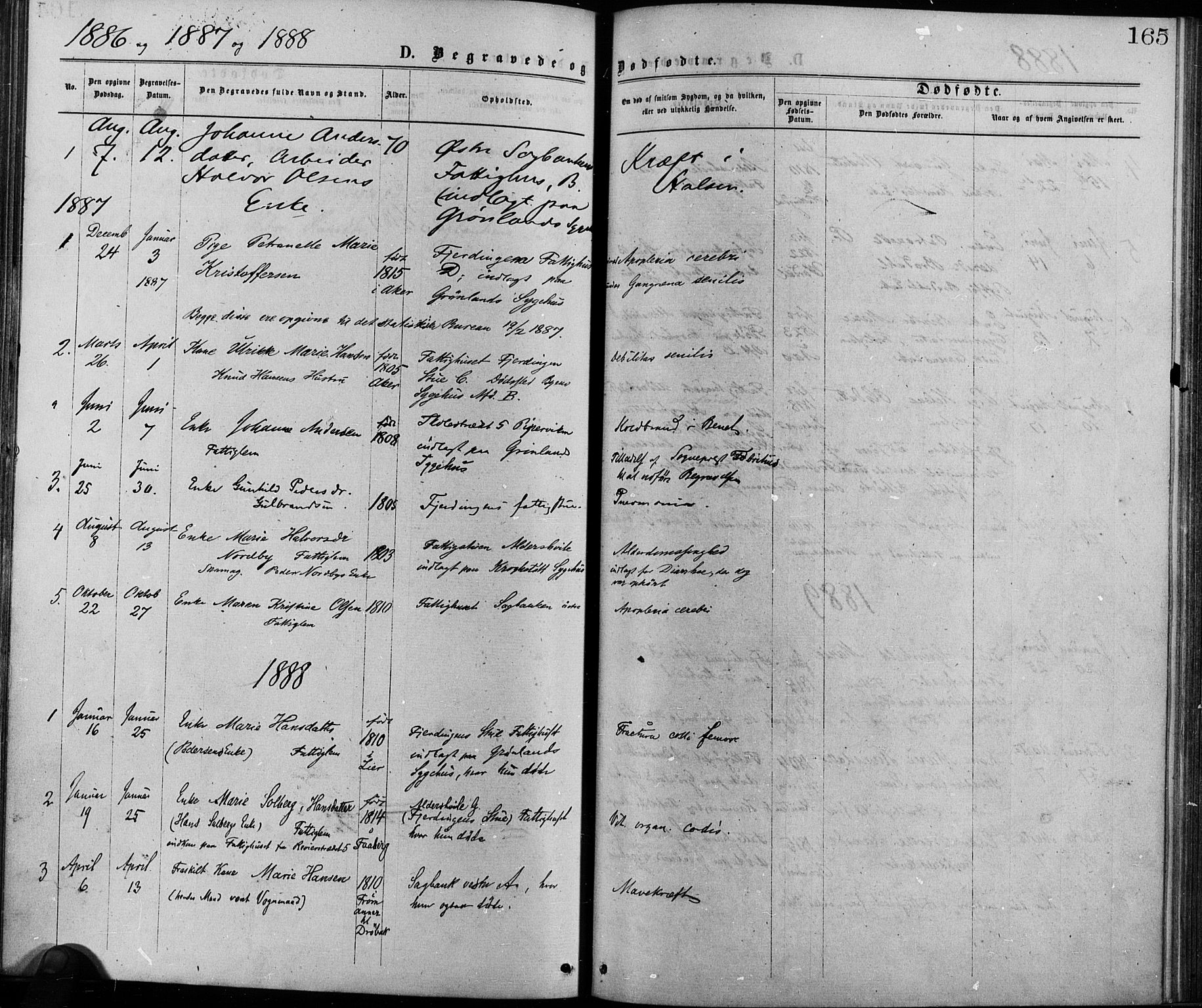 Krohgstøtten sykehusprest Kirkebøker, AV/SAO-A-10854/F/Fa/L0002: Parish register (official) no. 2, 1873-1932, p. 165