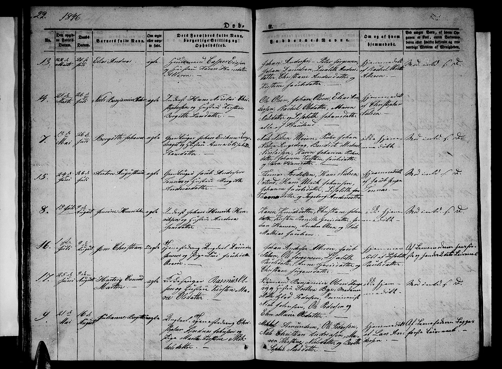 Ministerialprotokoller, klokkerbøker og fødselsregistre - Nordland, SAT/A-1459/839/L0572: Parish register (copy) no. 839C02, 1841-1873, p. 22