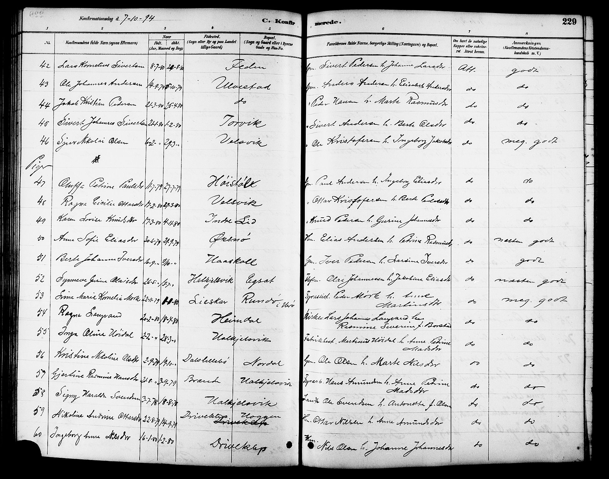 Ministerialprotokoller, klokkerbøker og fødselsregistre - Møre og Romsdal, AV/SAT-A-1454/511/L0158: Parish register (copy) no. 511C04, 1884-1903, p. 229