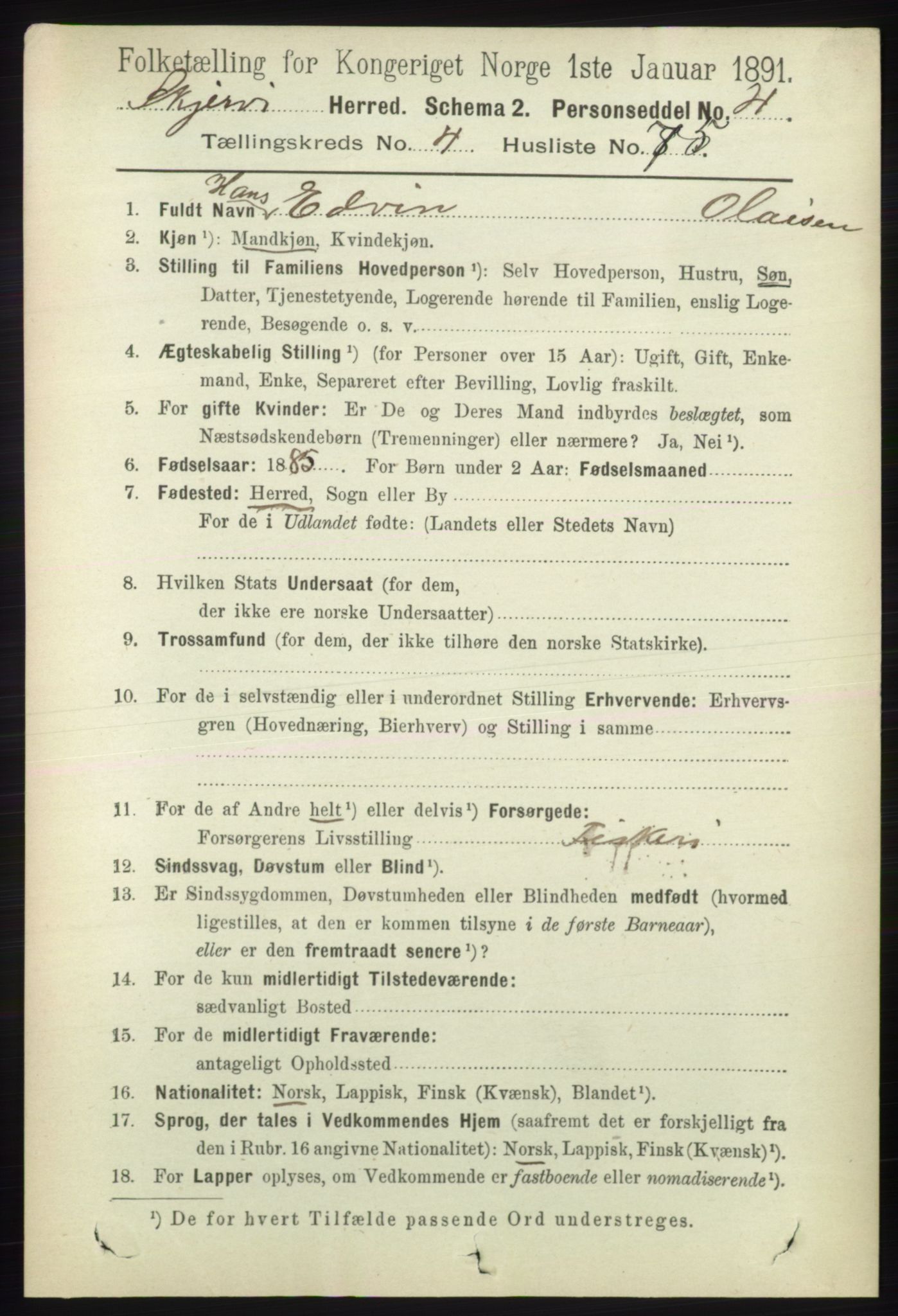 RA, 1891 census for 1941 Skjervøy, 1891, p. 2859