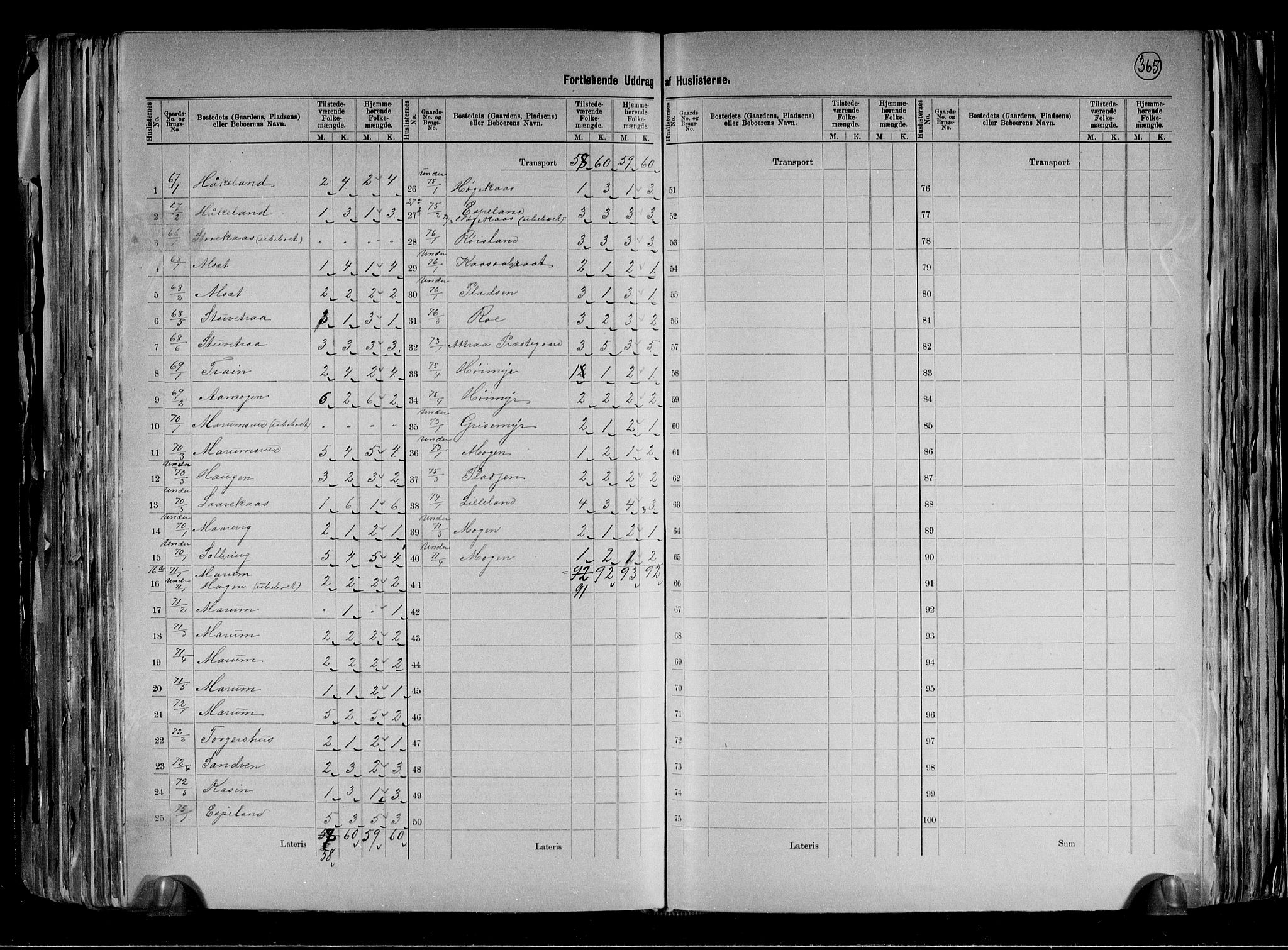 RA, 1891 census for 0826 Tinn, 1891, p. 19