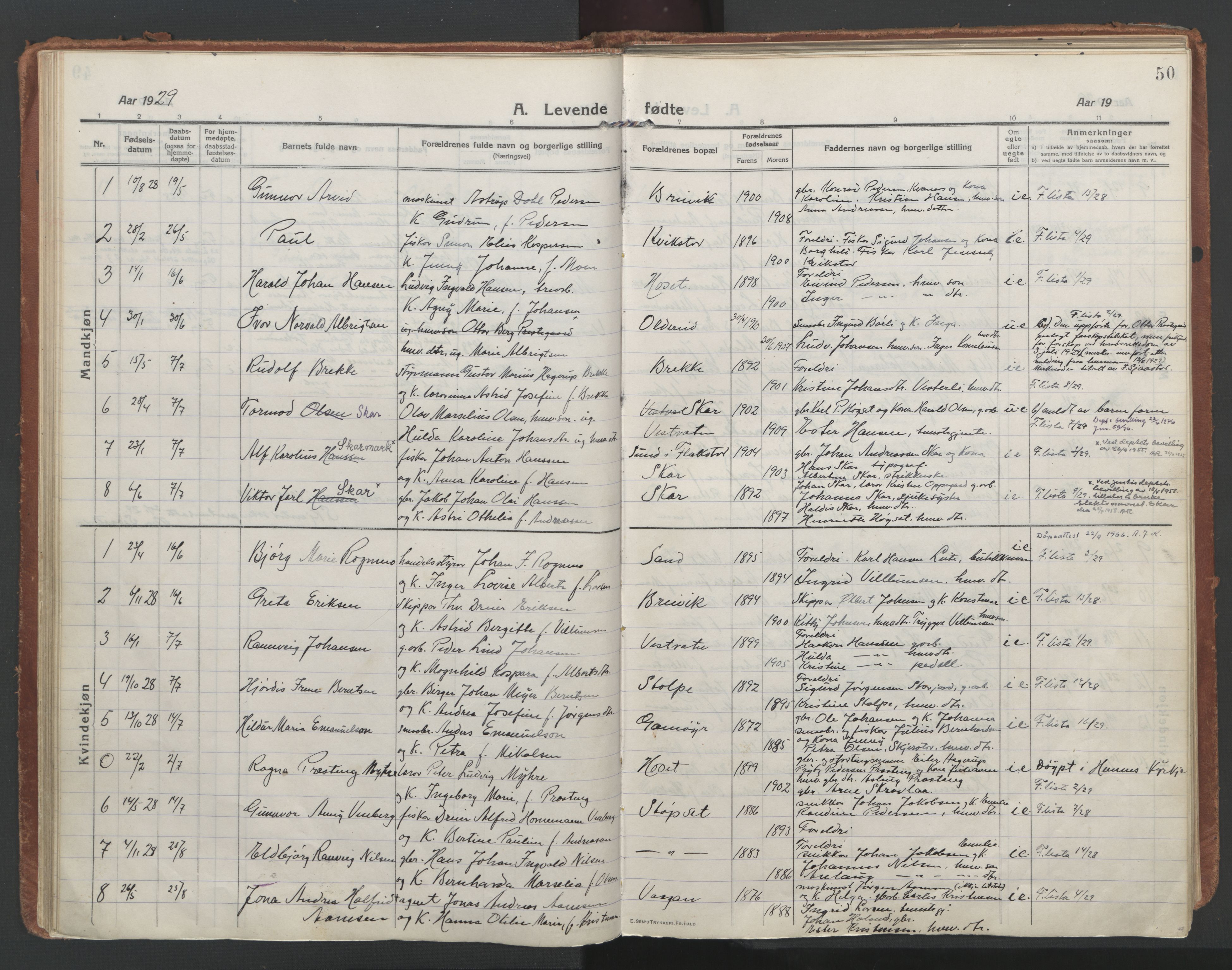 Ministerialprotokoller, klokkerbøker og fødselsregistre - Nordland, SAT/A-1459/852/L0748: Parish register (official) no. 852A18, 1913-1932, p. 50