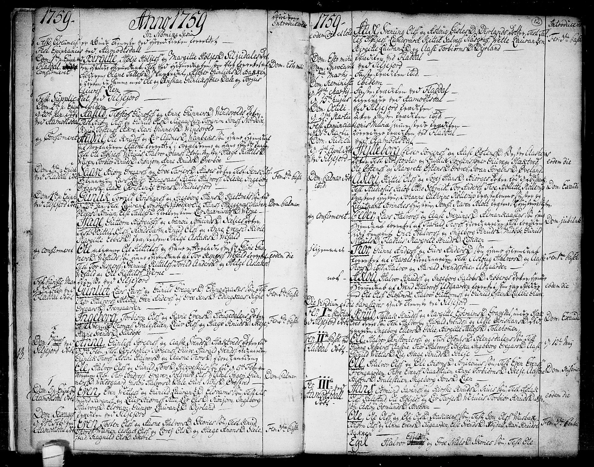 Seljord kirkebøker, SAKO/A-20/F/Fa/L0007: Parish register (official) no. I 7, 1755-1800, p. 12