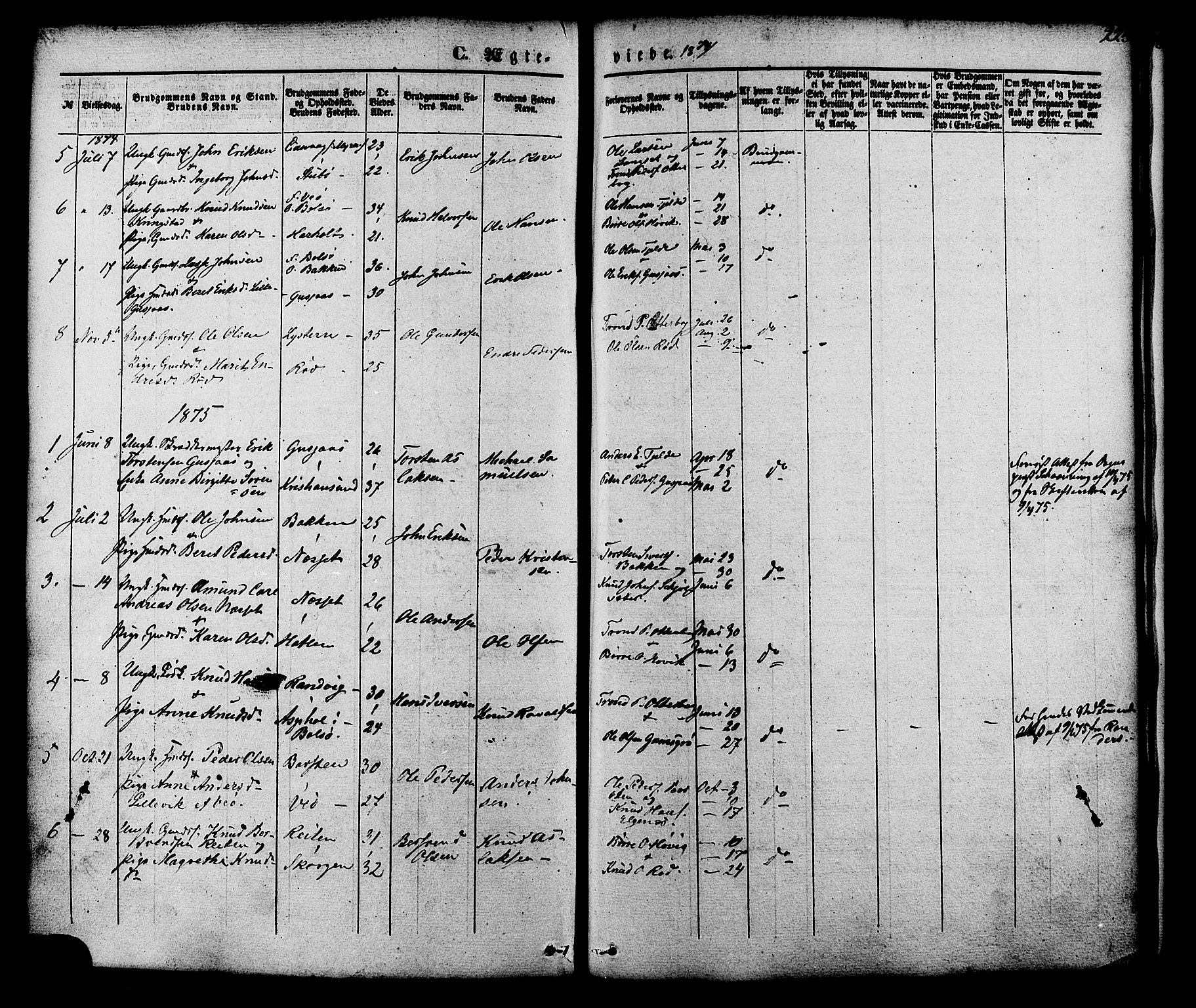 Ministerialprotokoller, klokkerbøker og fødselsregistre - Møre og Romsdal, SAT/A-1454/551/L0625: Parish register (official) no. 551A05, 1846-1879, p. 225
