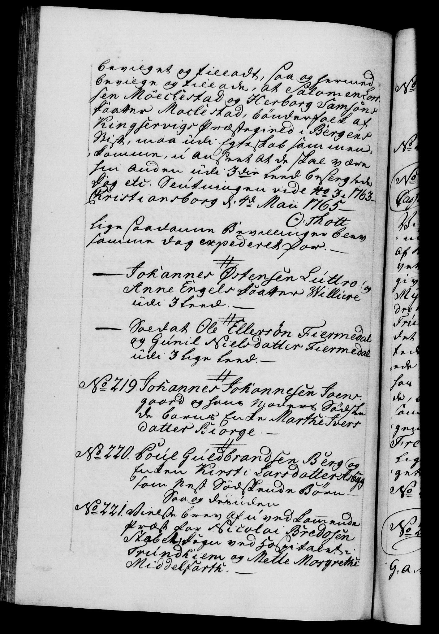 Danske Kanselli 1572-1799, RA/EA-3023/F/Fc/Fca/Fcaa/L0042: Norske registre, 1763-1766, p. 597b