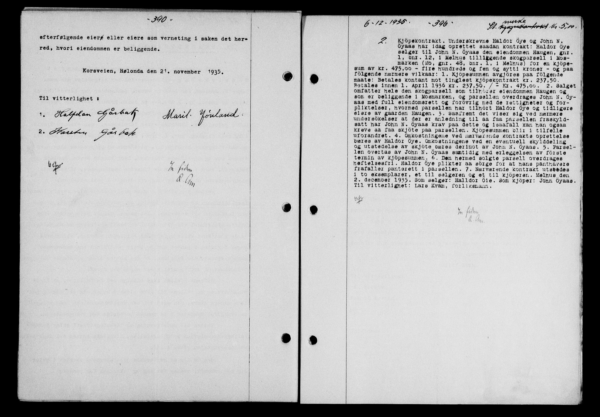 Gauldal sorenskriveri, SAT/A-0014/1/2/2C/L0045: Mortgage book no. 47-49, 1935-1936, Deed date: 06.12.1935