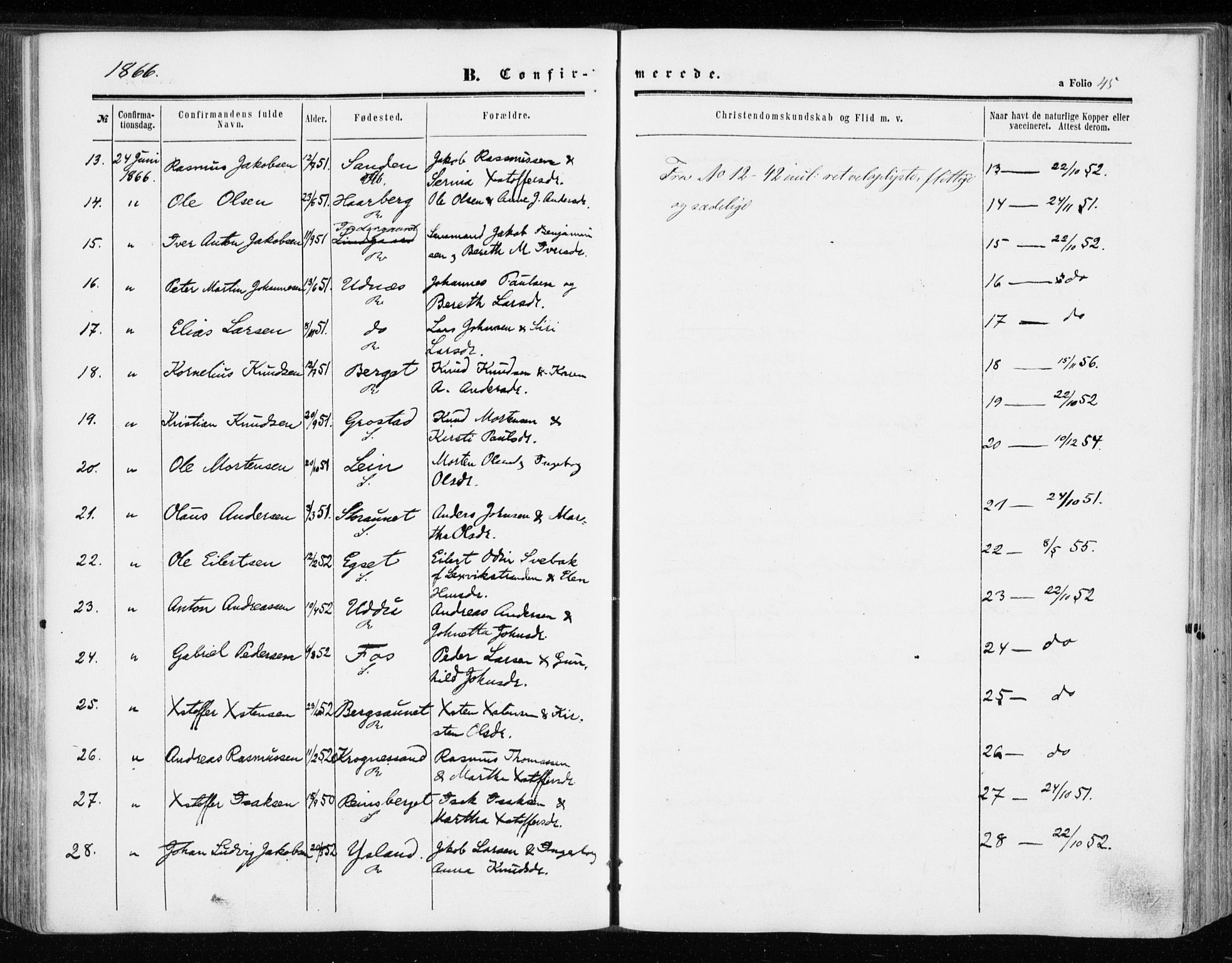 Ministerialprotokoller, klokkerbøker og fødselsregistre - Sør-Trøndelag, SAT/A-1456/646/L0612: Parish register (official) no. 646A10, 1858-1869, p. 45