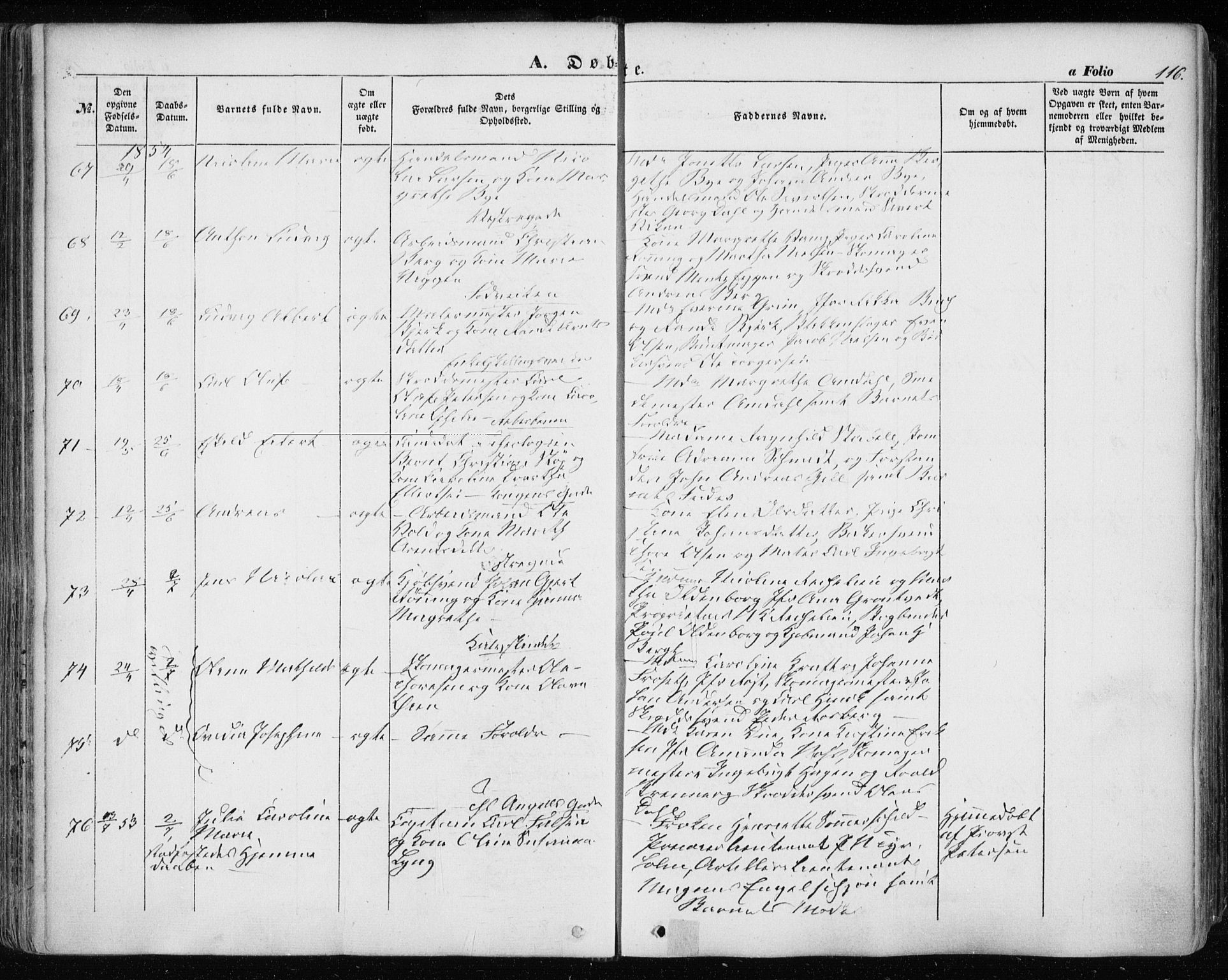 Ministerialprotokoller, klokkerbøker og fødselsregistre - Sør-Trøndelag, AV/SAT-A-1456/601/L0051: Parish register (official) no. 601A19, 1848-1857, p. 116