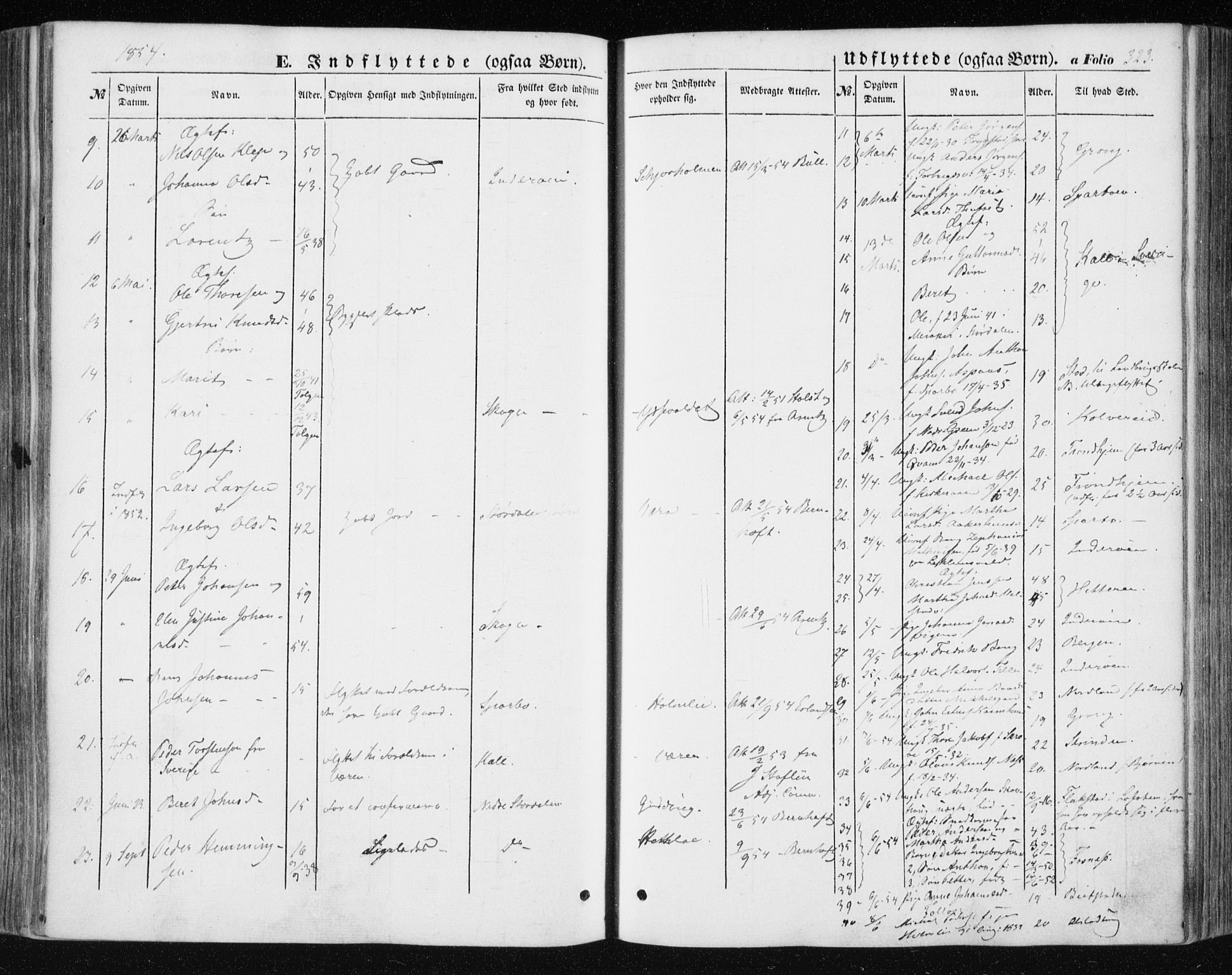 Ministerialprotokoller, klokkerbøker og fødselsregistre - Nord-Trøndelag, AV/SAT-A-1458/723/L0240: Parish register (official) no. 723A09, 1852-1860, p. 323