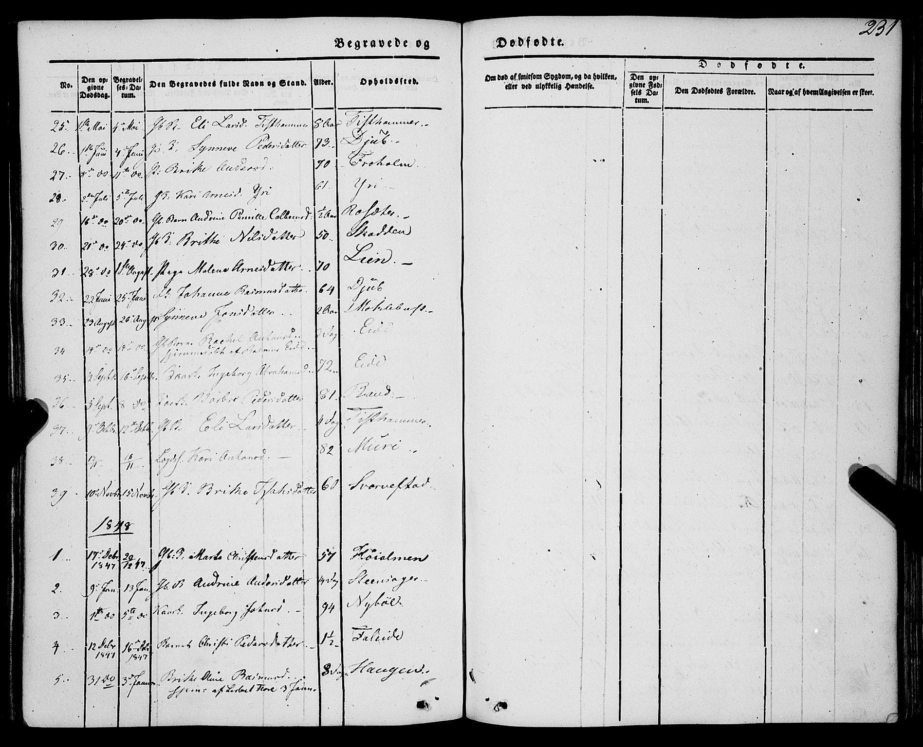 Innvik sokneprestembete, AV/SAB-A-80501: Parish register (official) no. A 5, 1847-1865, p. 231