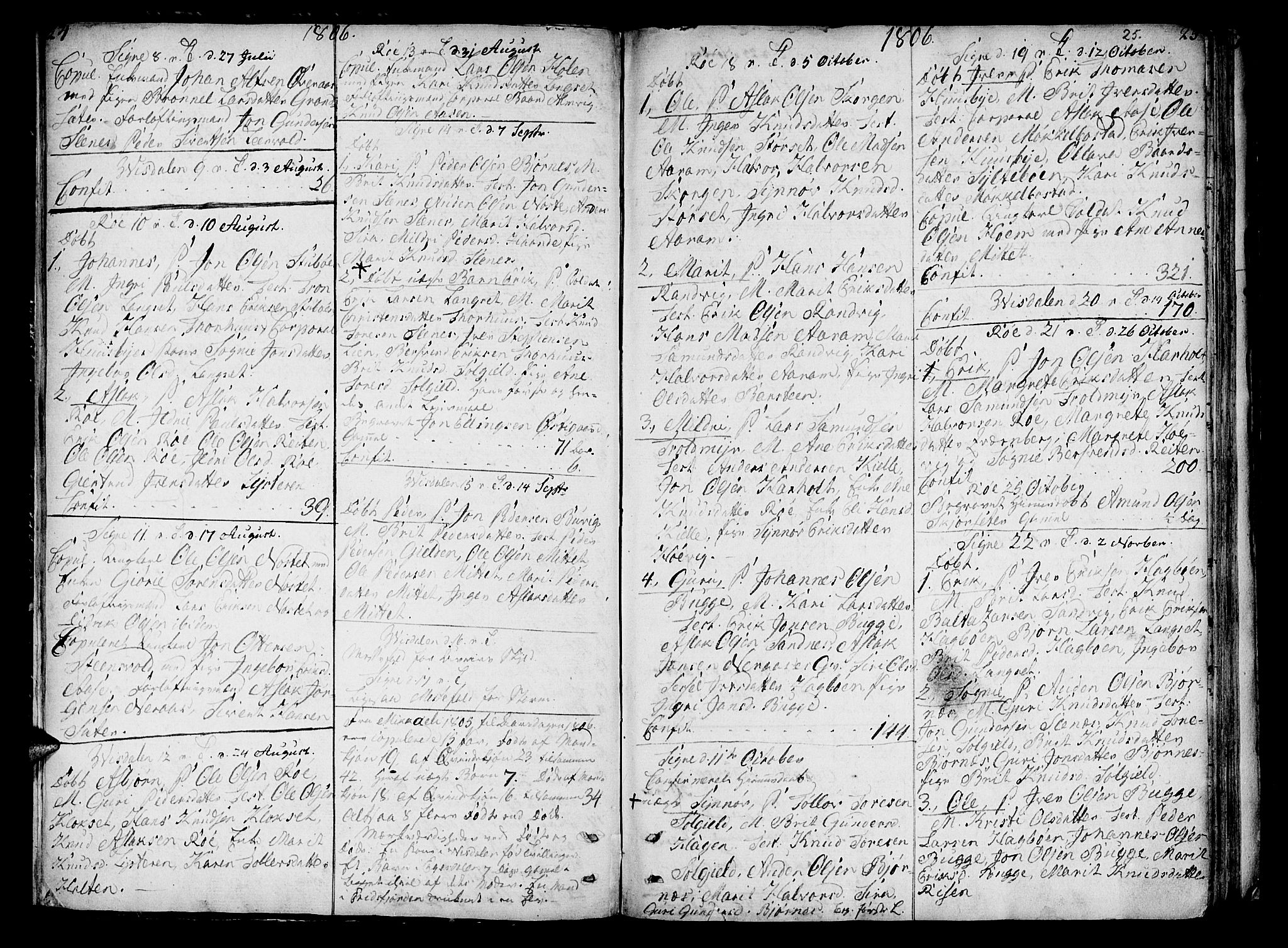 Ministerialprotokoller, klokkerbøker og fødselsregistre - Møre og Romsdal, SAT/A-1454/551/L0622: Parish register (official) no. 551A02, 1804-1845, p. 24-25