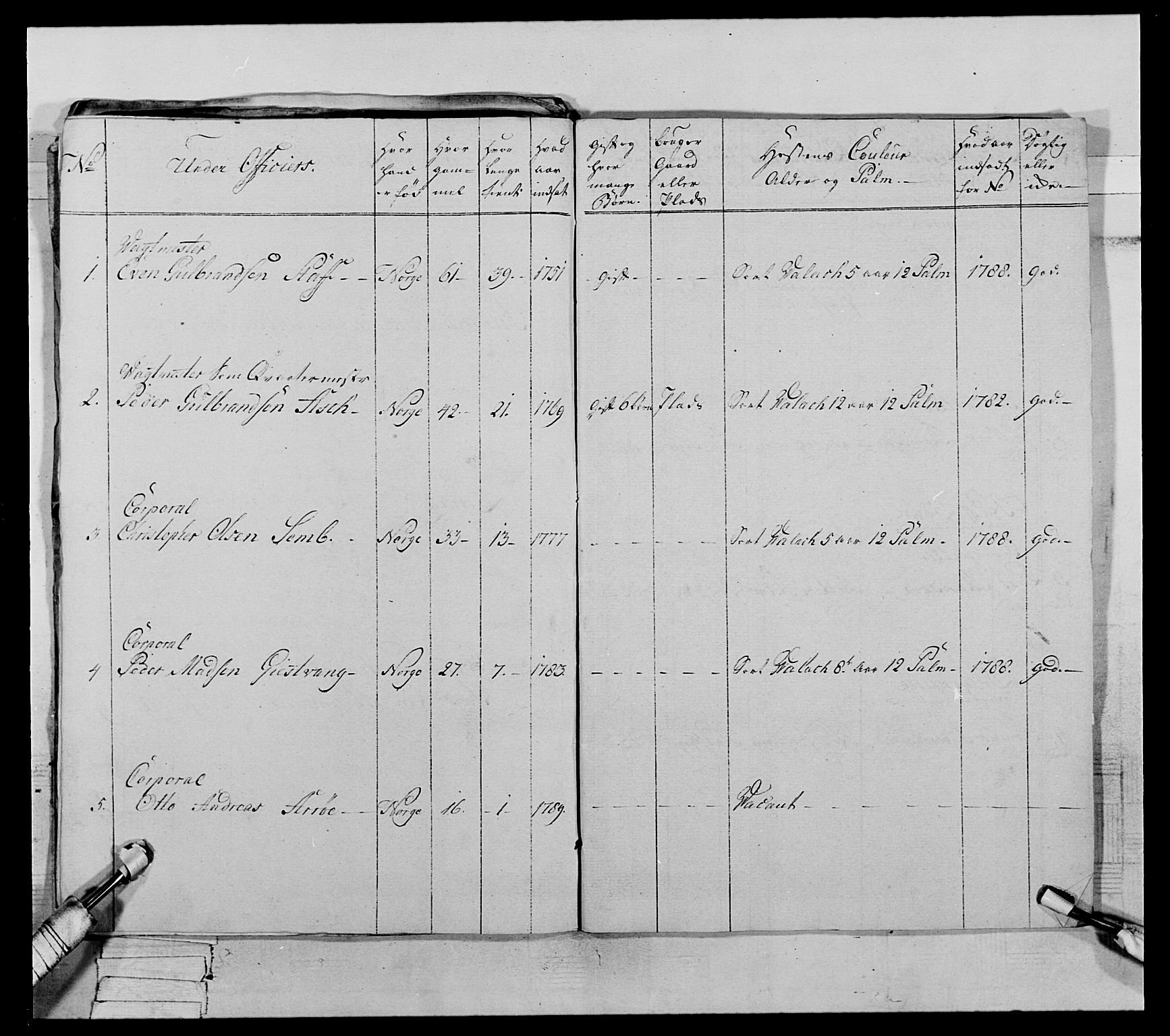 Generalitets- og kommissariatskollegiet, Det kongelige norske kommissariatskollegium, AV/RA-EA-5420/E/Eh/L0067: Opplandske nasjonale infanteriregiment, 1789-1797, p. 379