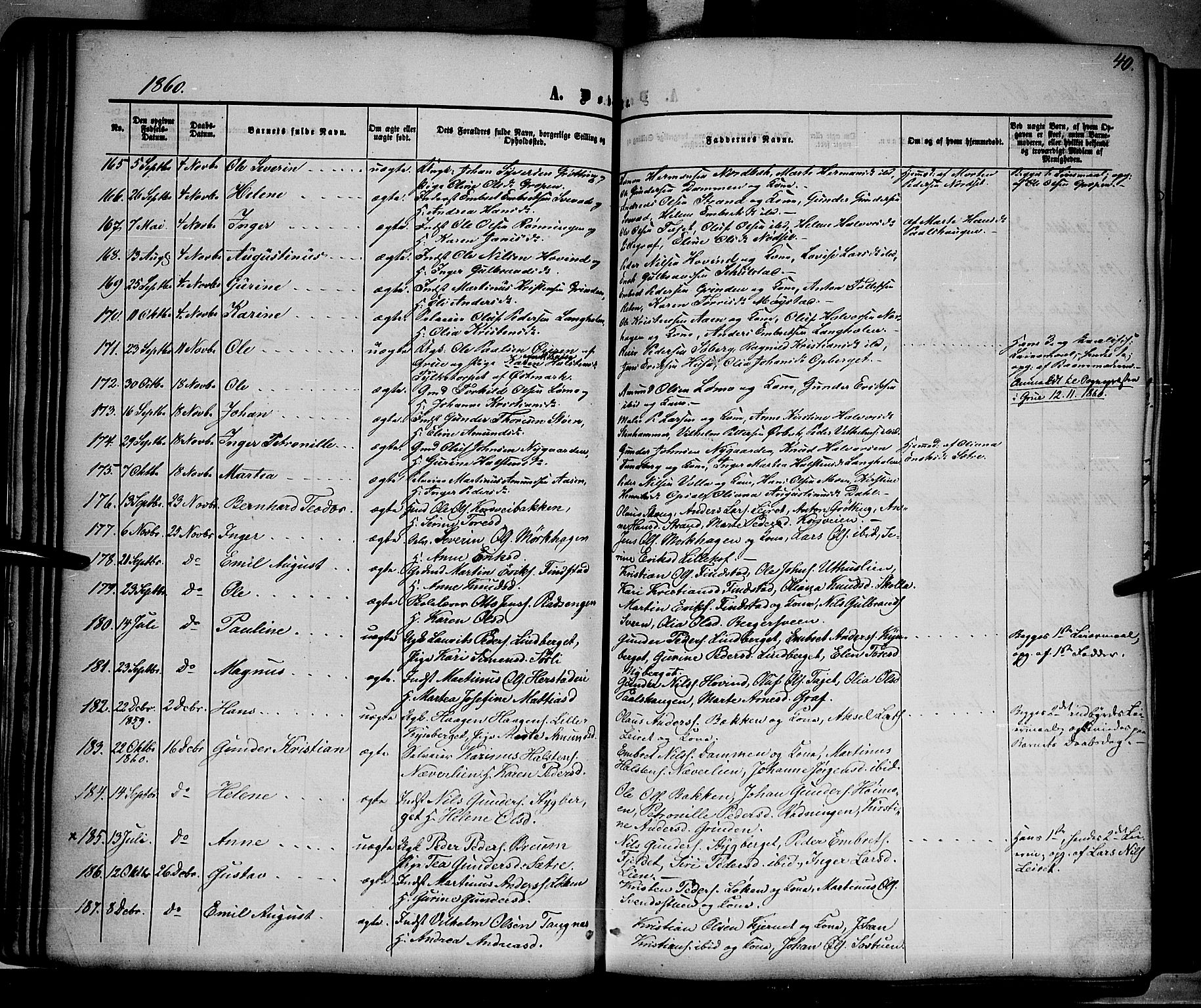 Elverum prestekontor, AV/SAH-PREST-044/H/Ha/Haa/L0010: Parish register (official) no. 10, 1857-1868, p. 40