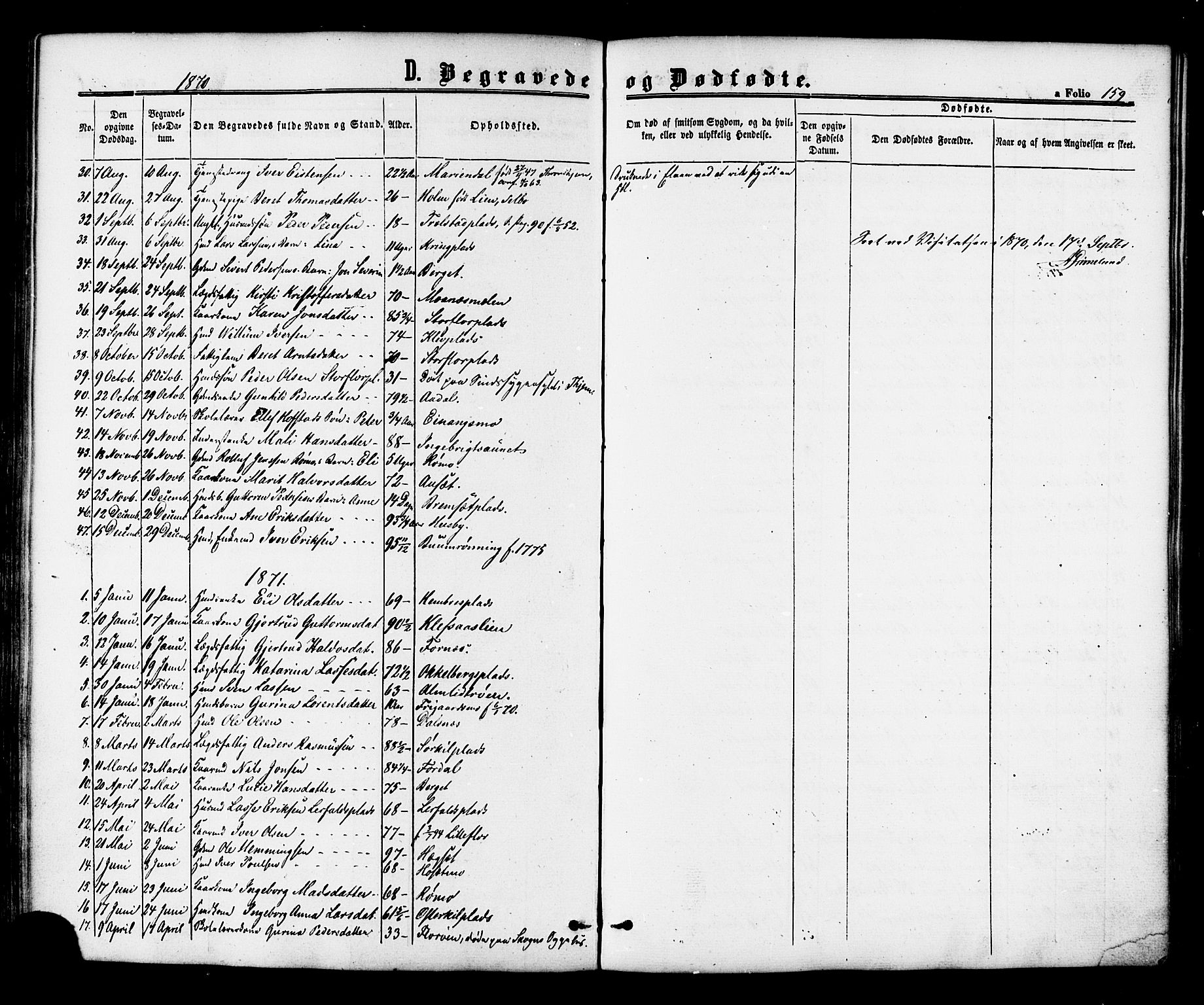Ministerialprotokoller, klokkerbøker og fødselsregistre - Nord-Trøndelag, SAT/A-1458/703/L0029: Parish register (official) no. 703A02, 1863-1879, p. 159