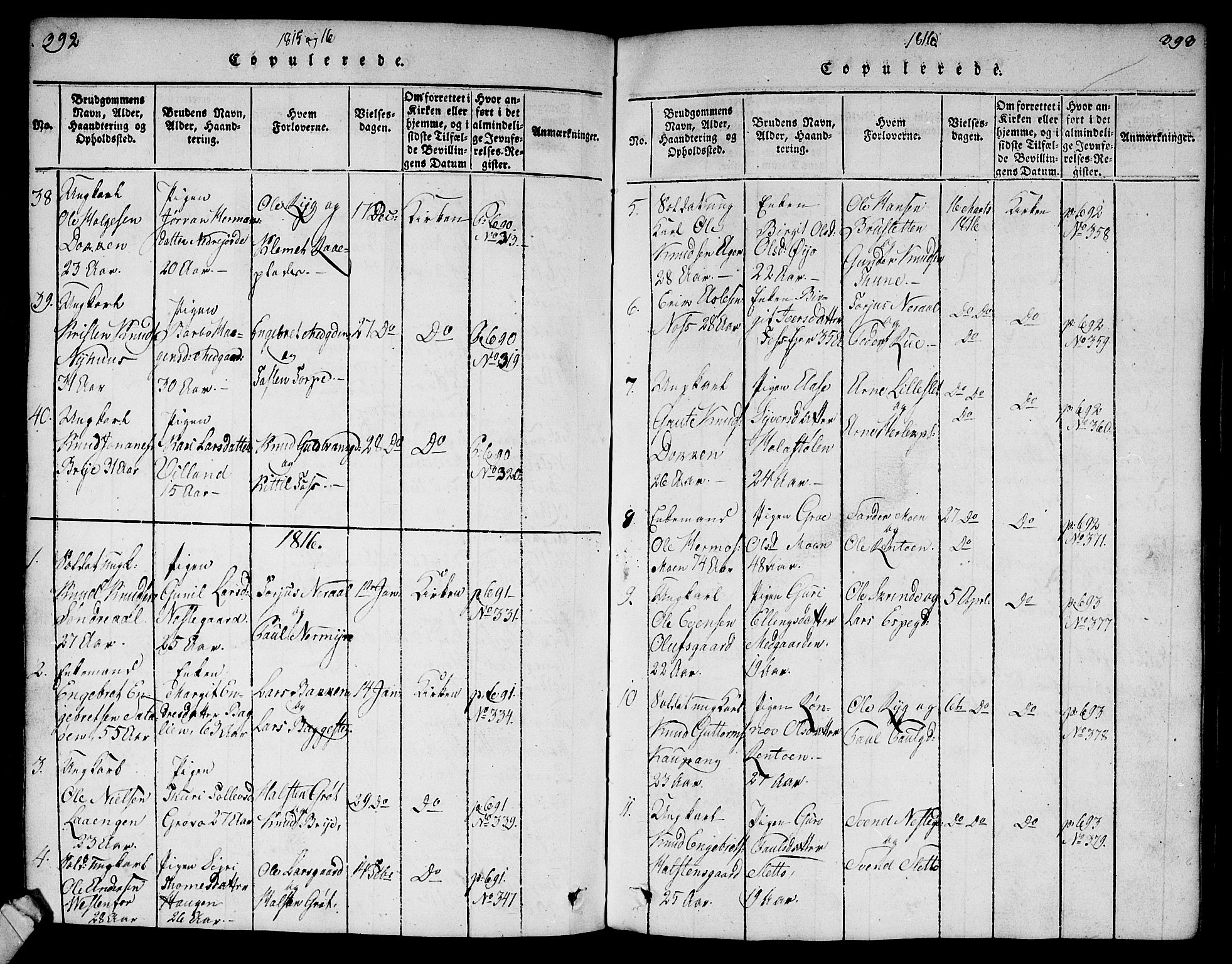 Ål kirkebøker, SAKO/A-249/G/Ga/L0001: Parish register (copy) no. 1, 1815-1829, p. 392-393