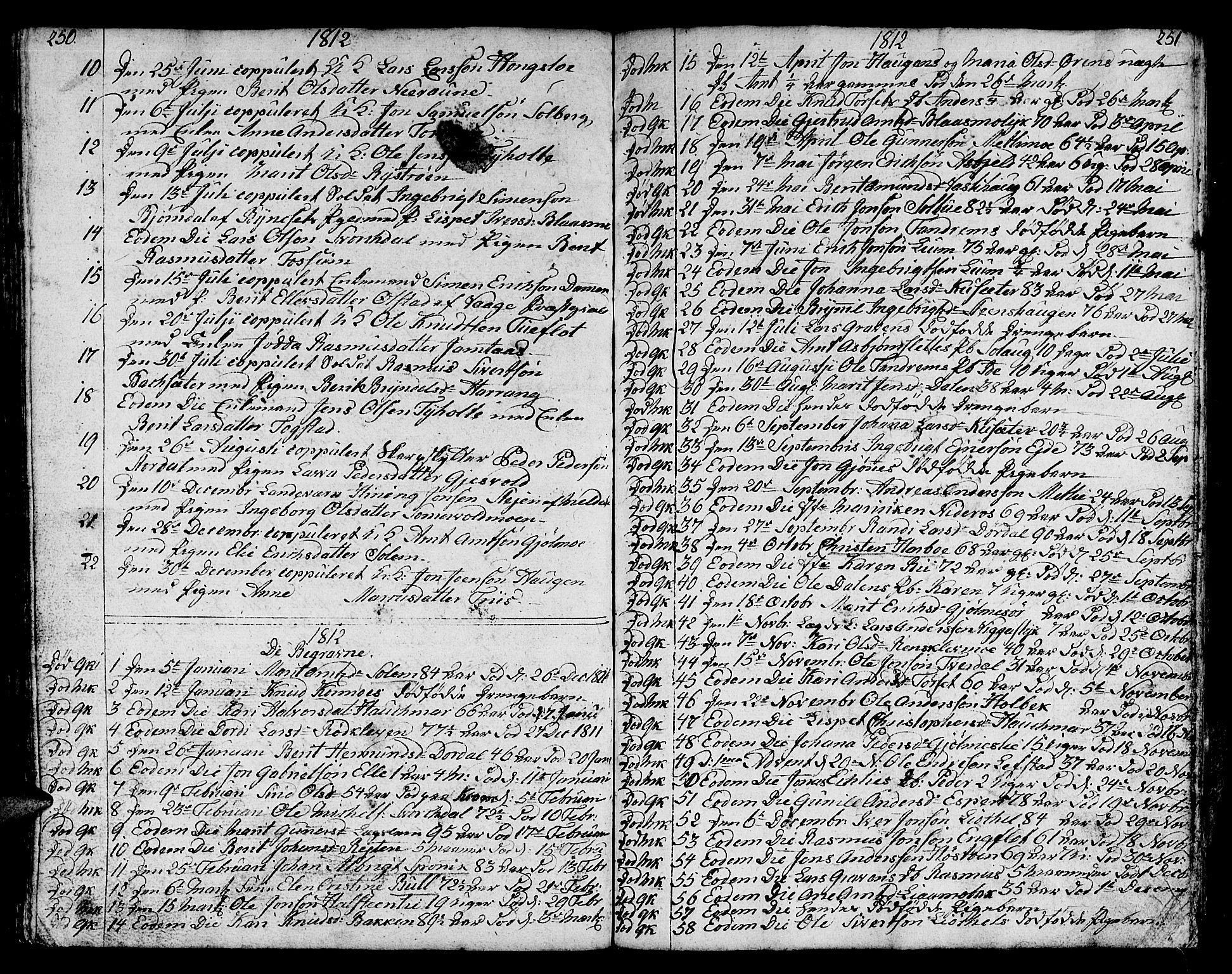 Ministerialprotokoller, klokkerbøker og fødselsregistre - Sør-Trøndelag, SAT/A-1456/668/L0815: Parish register (copy) no. 668C04, 1791-1815, p. 250-251