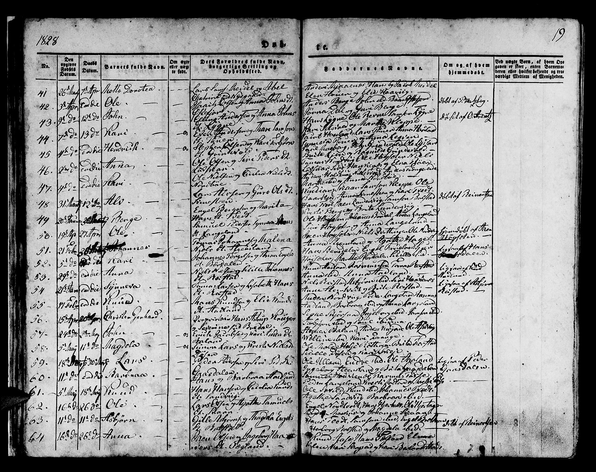 Os sokneprestembete, AV/SAB-A-99929: Parish register (official) no. A 14, 1826-1839, p. 19