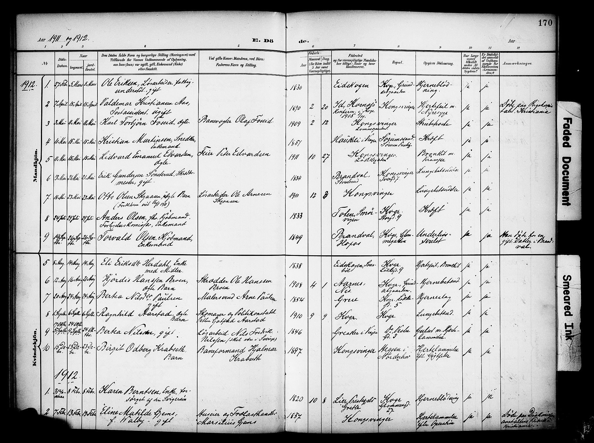 Vinger prestekontor, AV/SAH-PREST-024/H/Ha/Haa/L0016: Parish register (official) no. 16, 1898-1920, p. 170