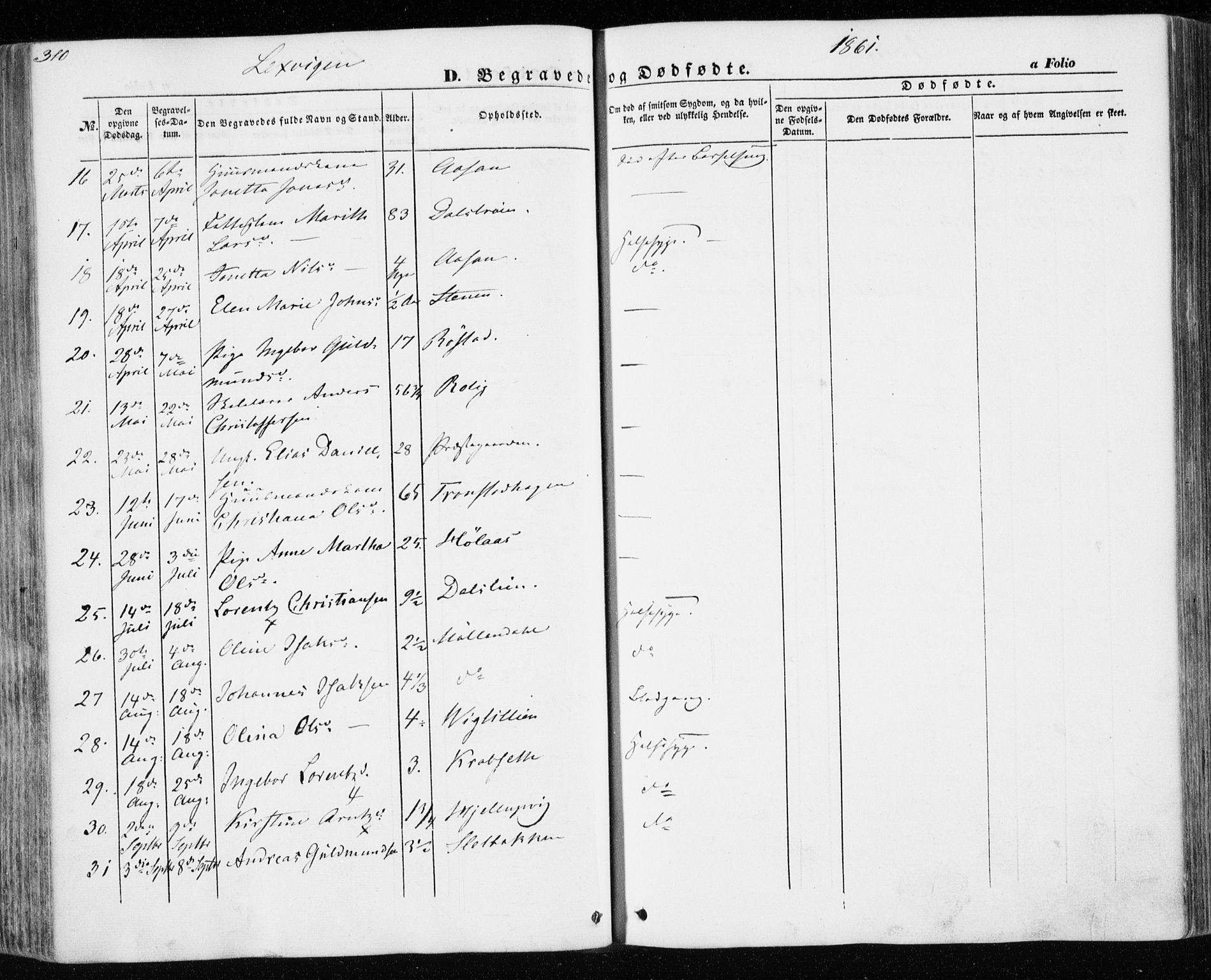Ministerialprotokoller, klokkerbøker og fødselsregistre - Nord-Trøndelag, SAT/A-1458/701/L0008: Parish register (official) no. 701A08 /1, 1854-1863, p. 310