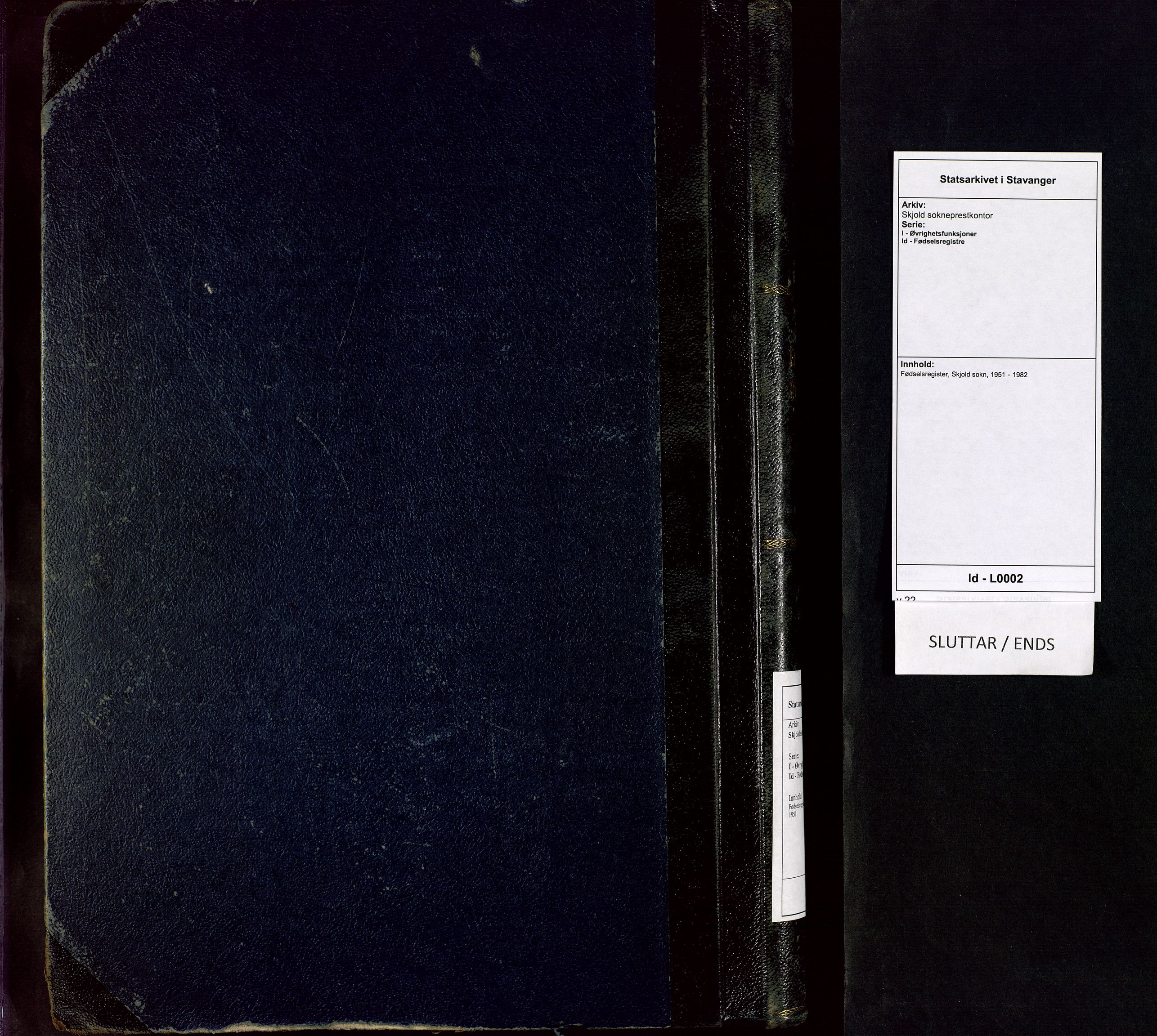 Skjold sokneprestkontor, SAST/A-101847/I/Id/L0002: Birth register no. 2, 1951-1982