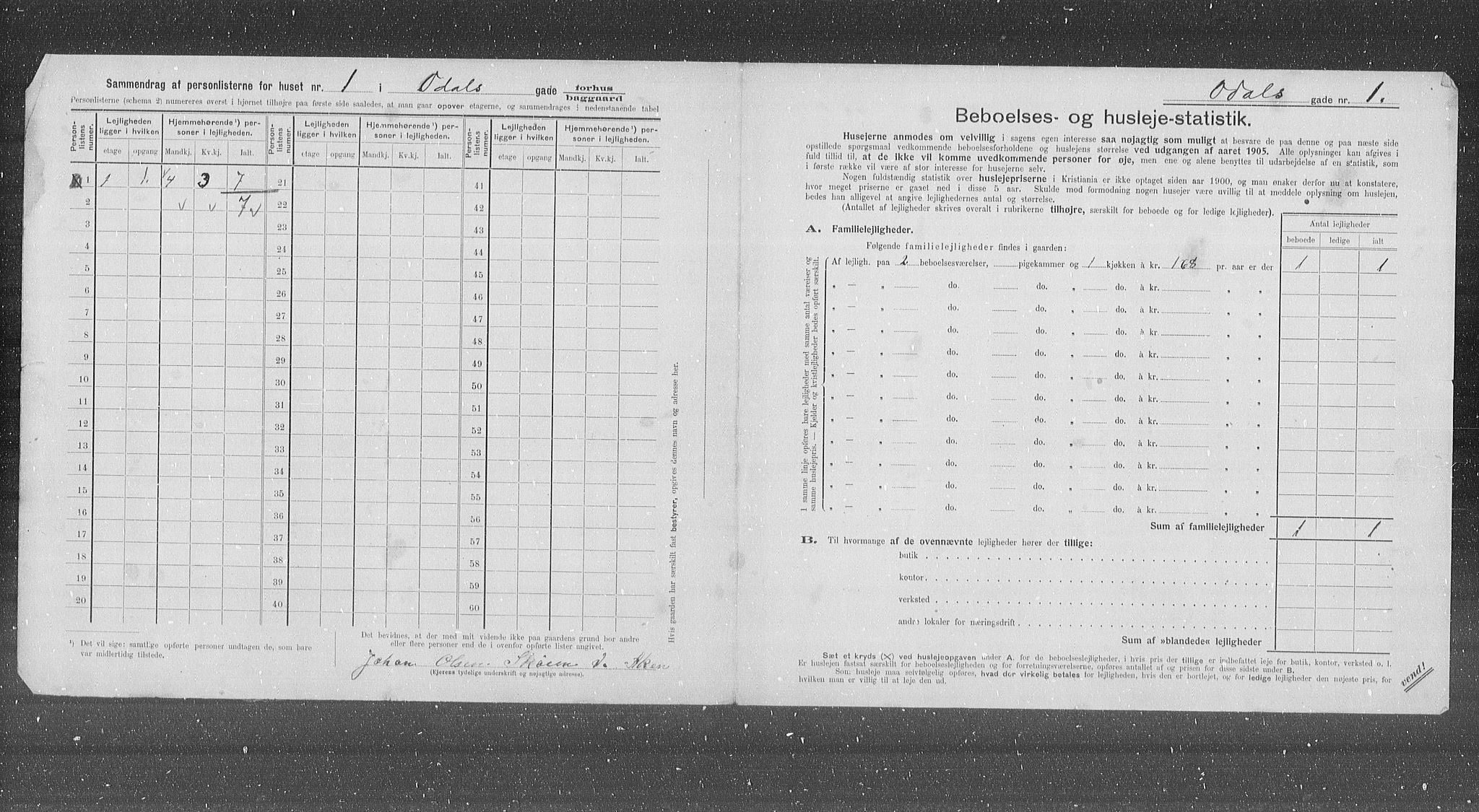 OBA, Municipal Census 1905 for Kristiania, 1905, p. 39188