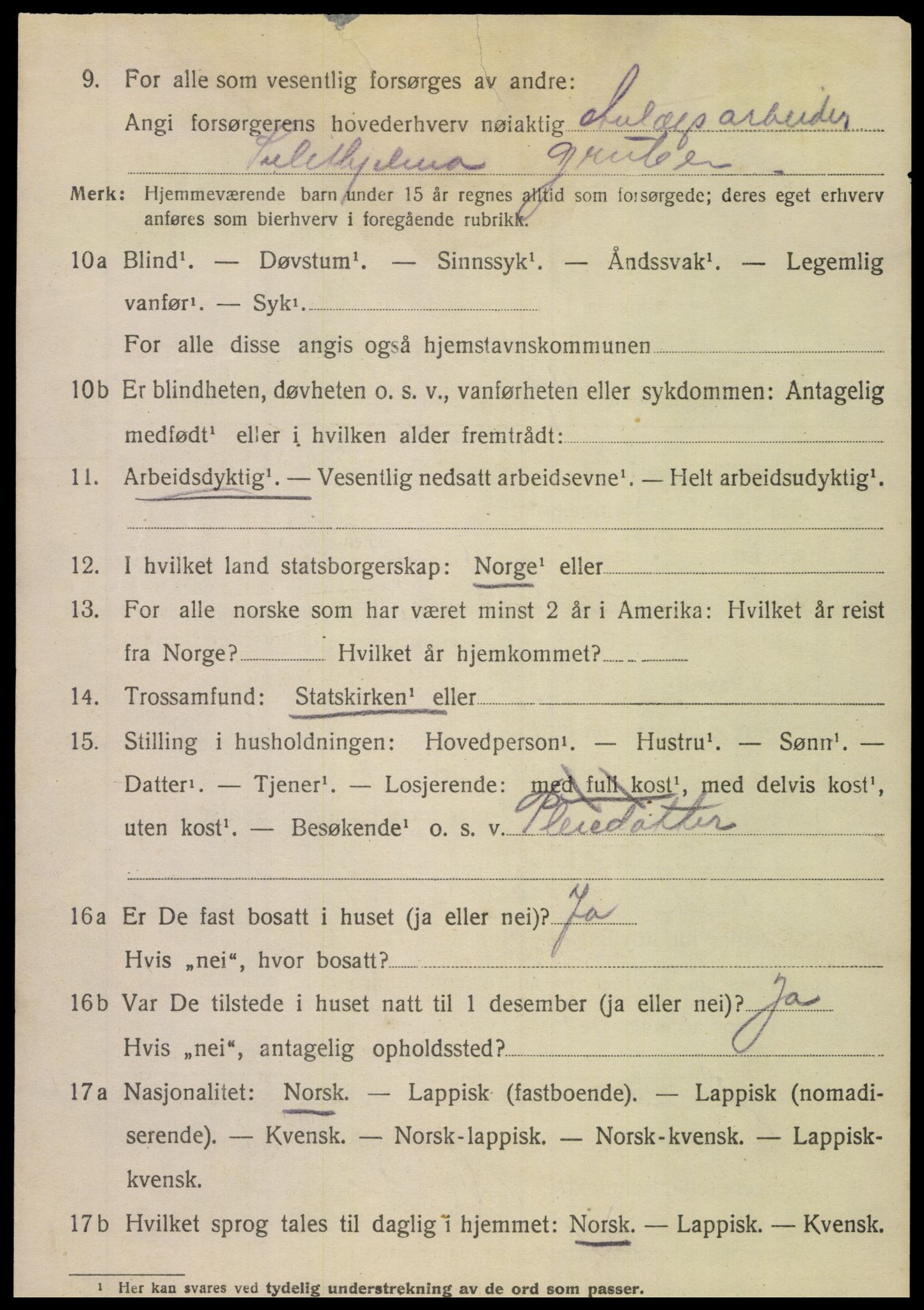 SAT, 1920 census for Leiranger, 1920, p. 1318