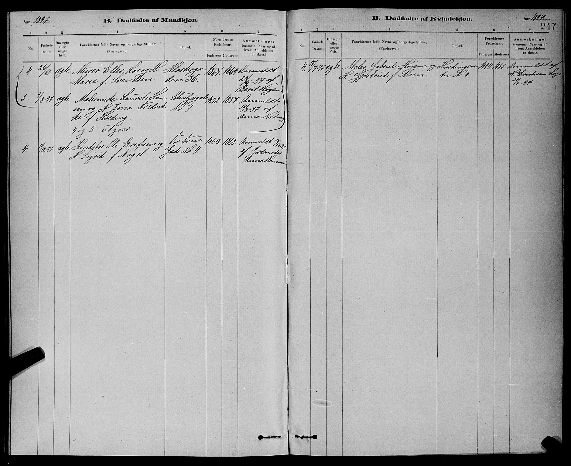 Ministerialprotokoller, klokkerbøker og fødselsregistre - Sør-Trøndelag, SAT/A-1456/601/L0092: Parish register (copy) no. 601C10, 1884-1897, p. 247