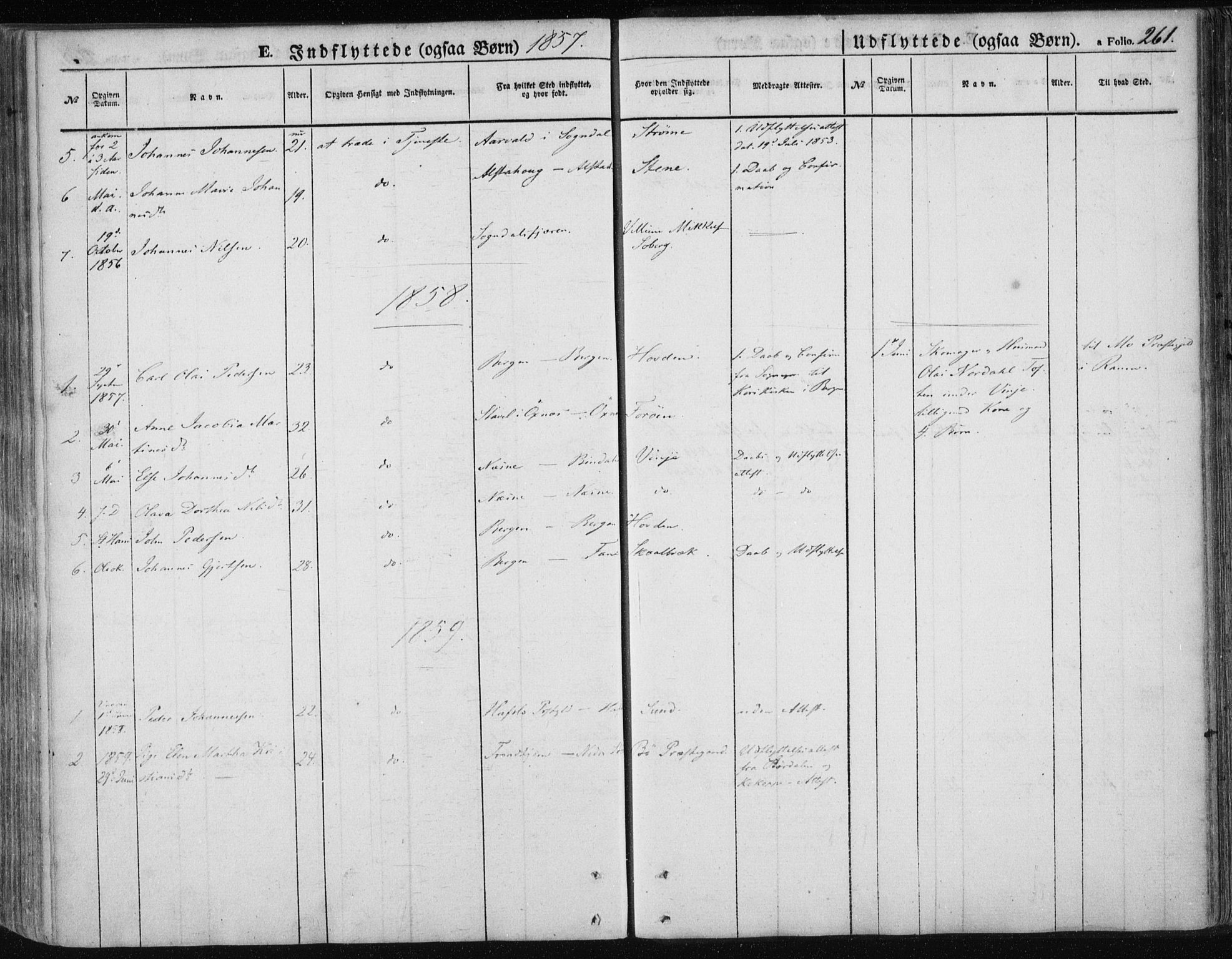 Ministerialprotokoller, klokkerbøker og fødselsregistre - Nordland, AV/SAT-A-1459/891/L1300: Parish register (official) no. 891A05, 1856-1870, p. 261