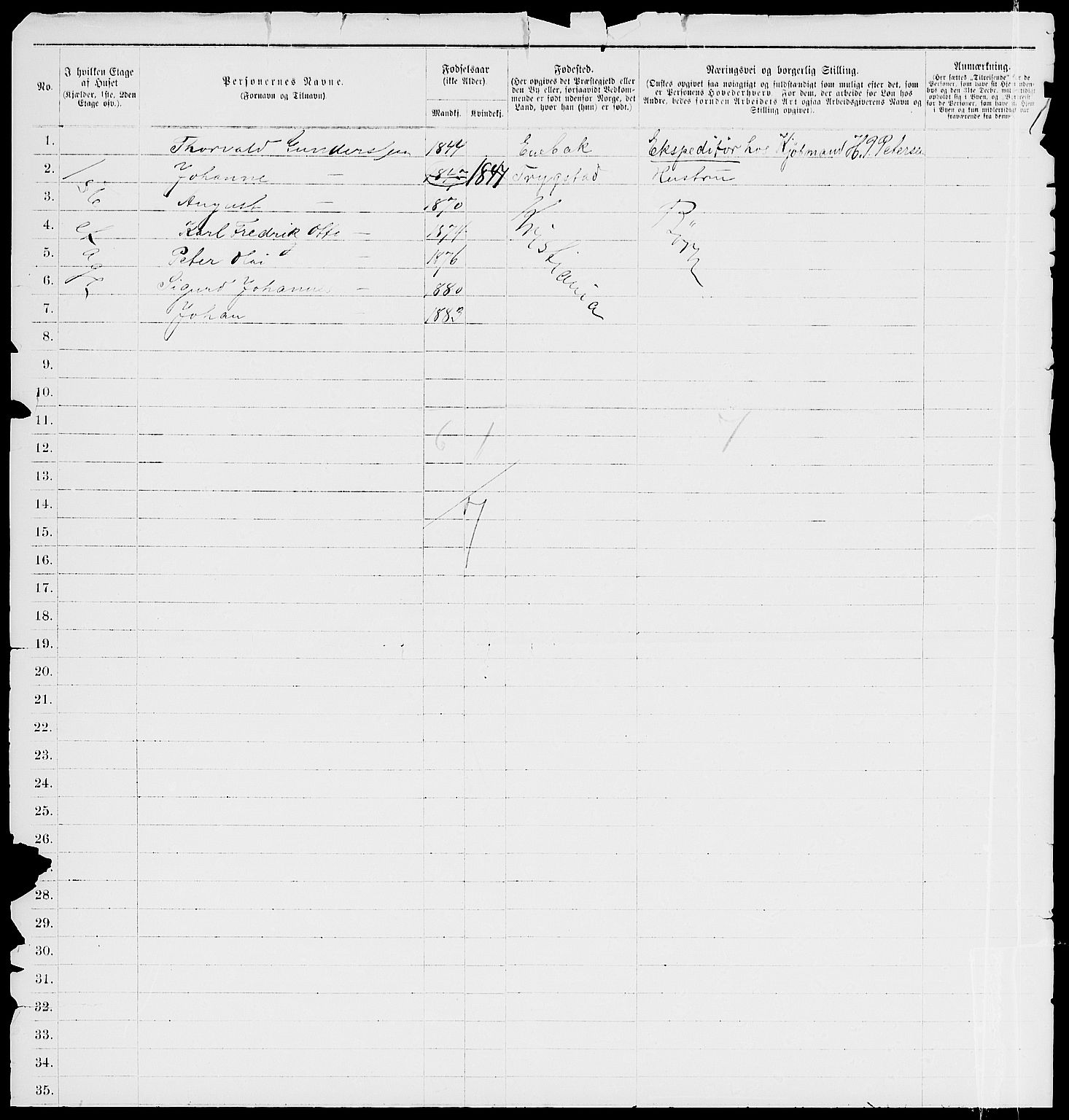 RA, 1885 census for 0301 Kristiania, 1885, p. 1506