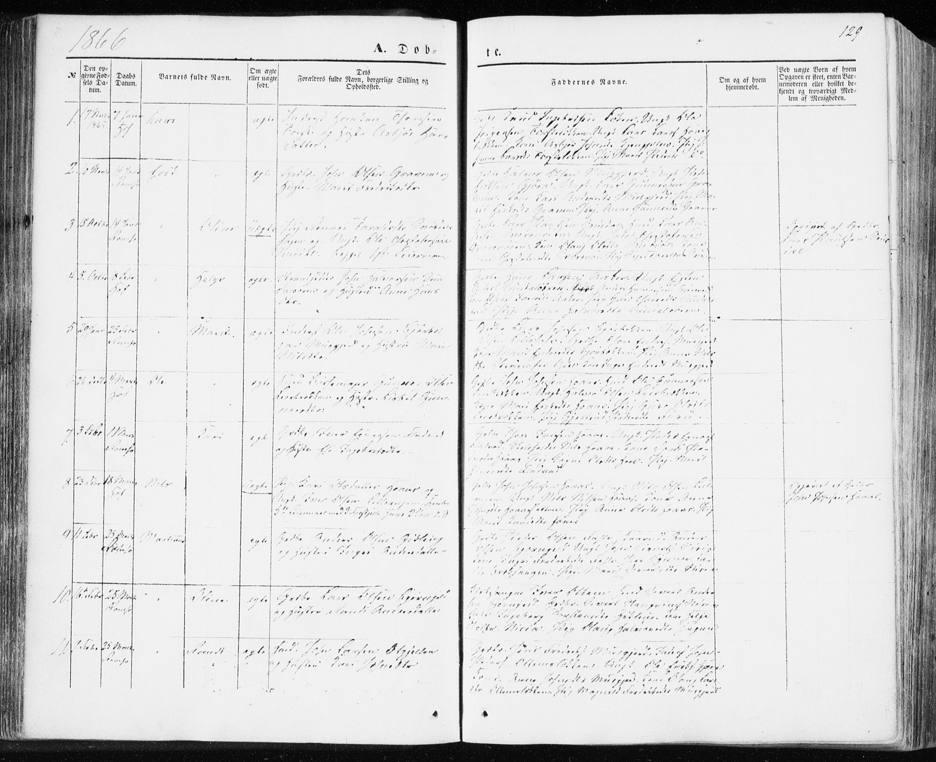 Ministerialprotokoller, klokkerbøker og fødselsregistre - Møre og Romsdal, AV/SAT-A-1454/590/L1013: Parish register (official) no. 590A05, 1847-1877, p. 129