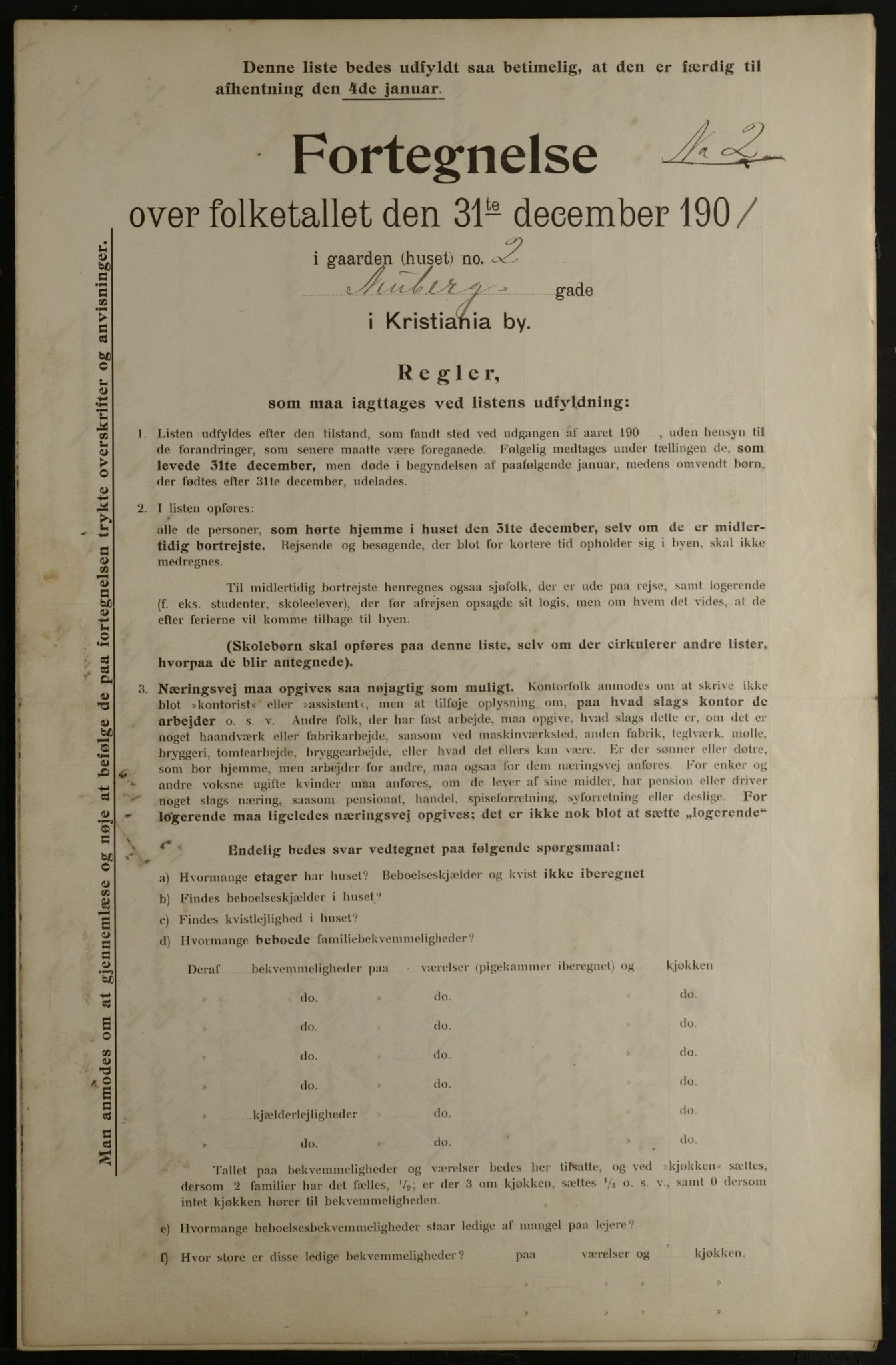 OBA, Municipal Census 1901 for Kristiania, 1901, p. 10707