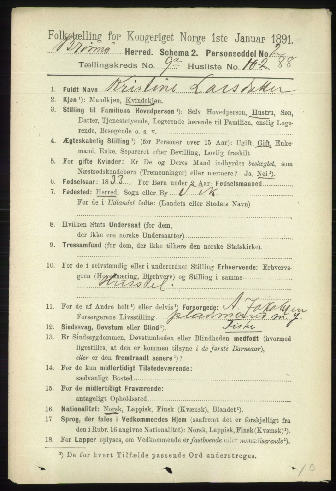 RA, 1891 census for 1814 Brønnøy, 1891, p. 5471