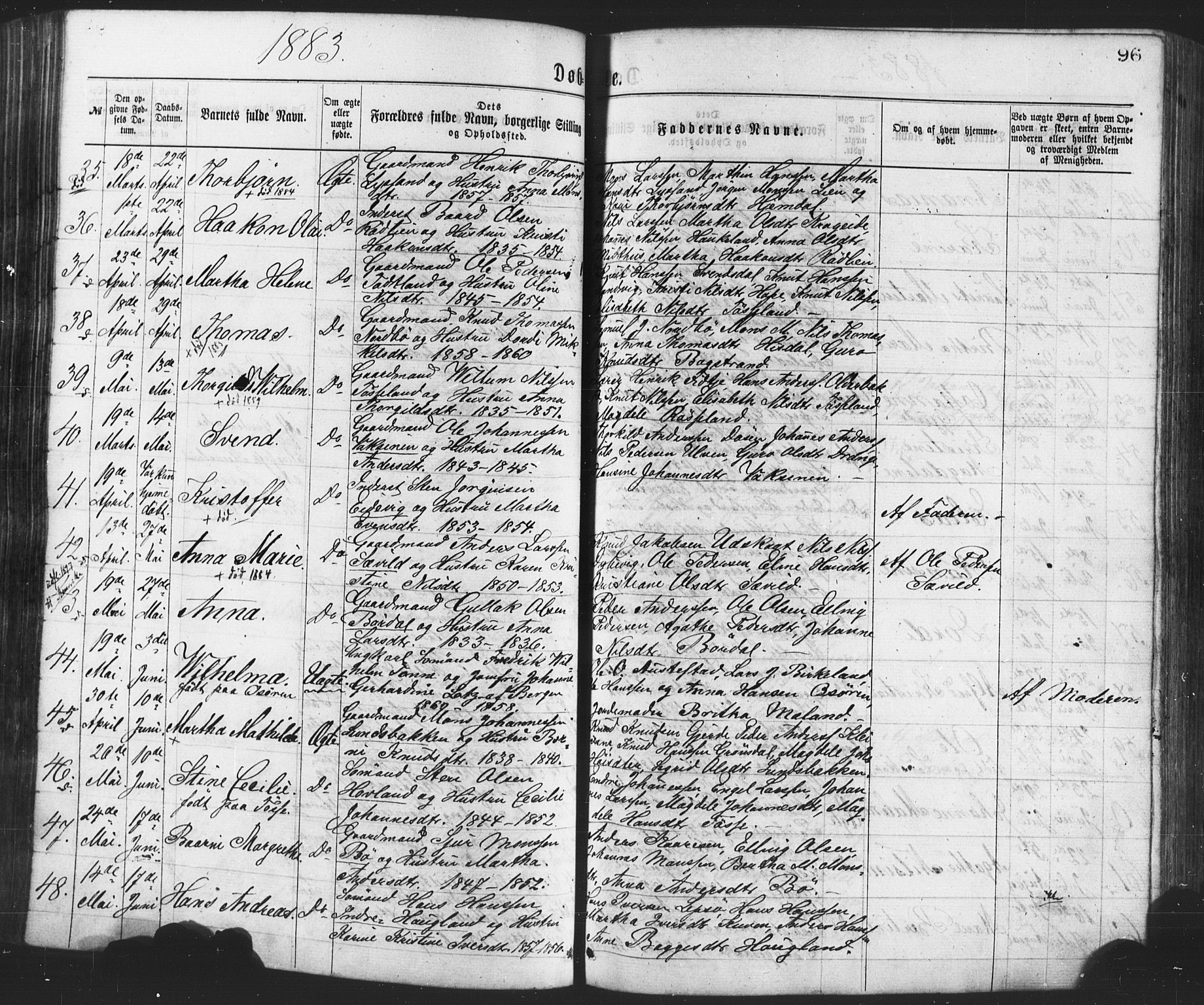 Os sokneprestembete, AV/SAB-A-99929: Parish register (official) no. A 18, 1874-1884, p. 96