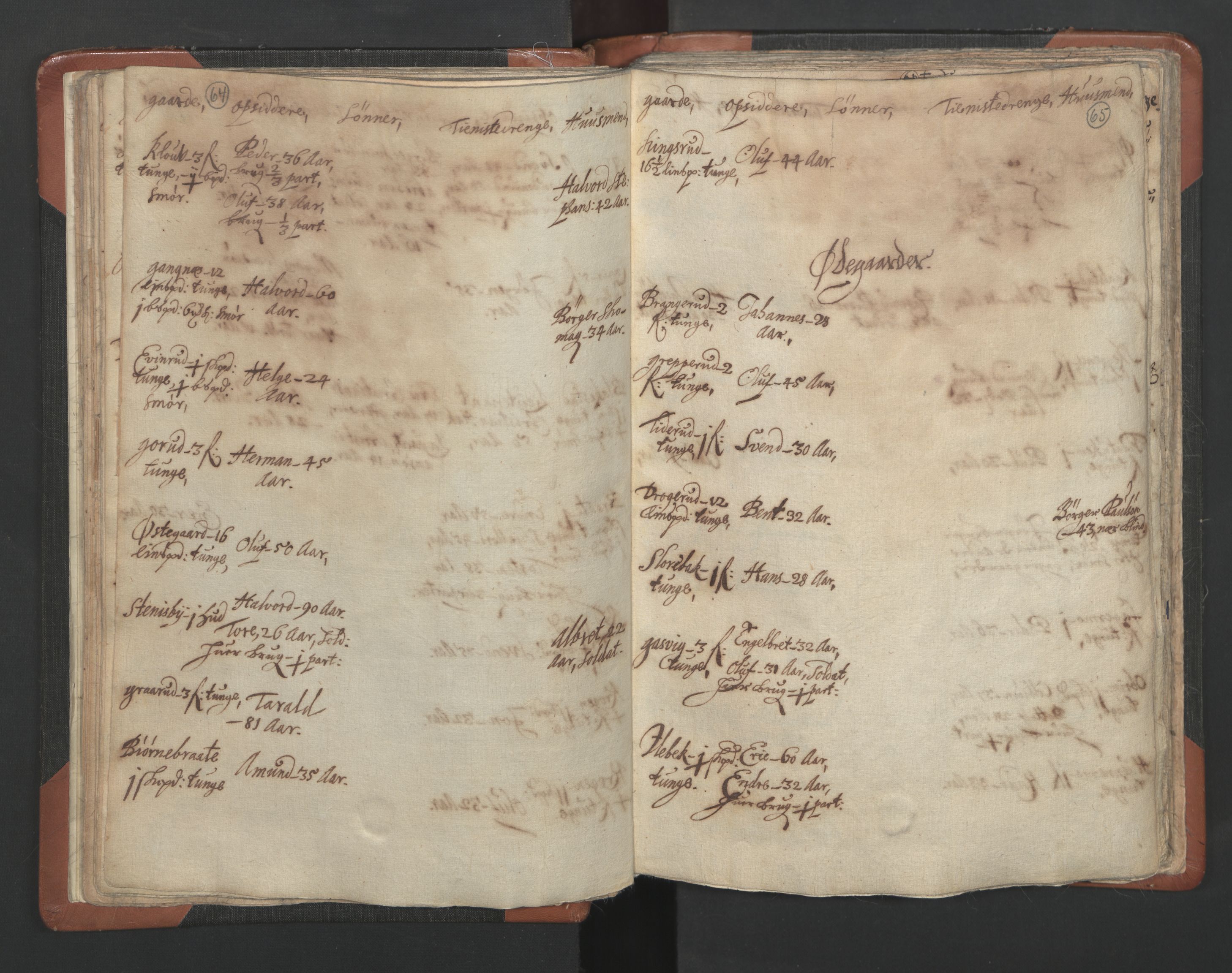 RA, Vicar's Census 1664-1666, no. 3: Nedre Romerike deanery, 1664-1666, p. 64-65