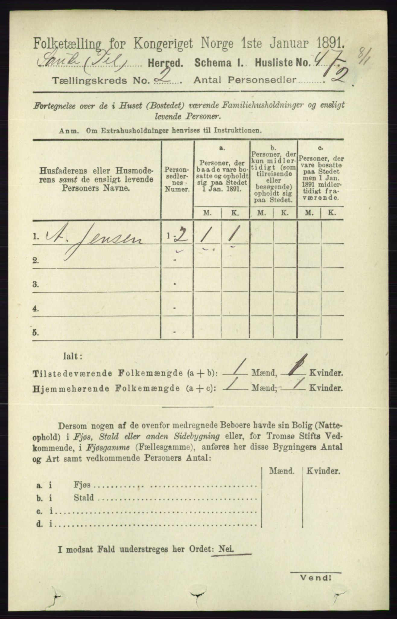 RA, 1891 census for 0822 Sauherad, 1891, p. 448