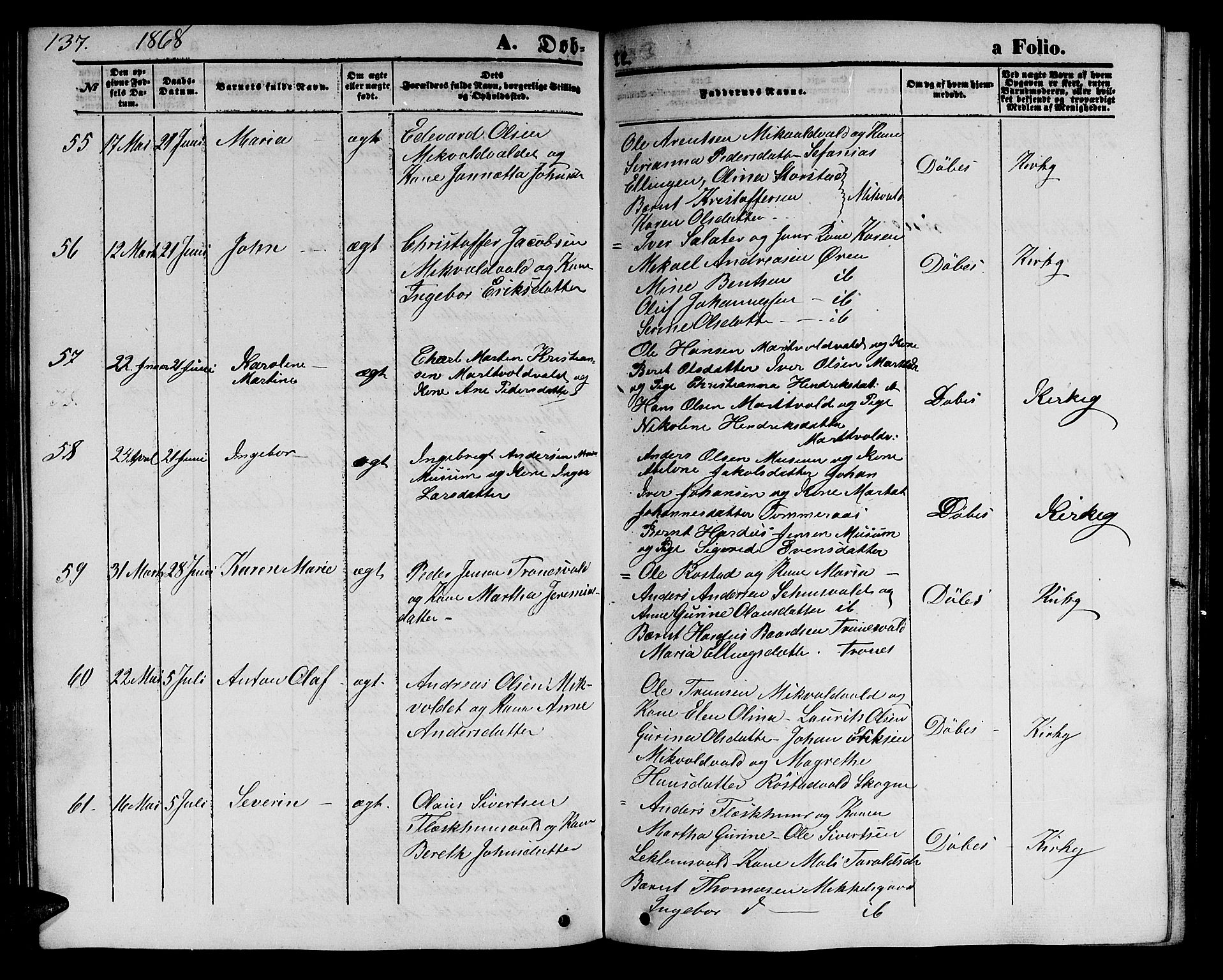 Ministerialprotokoller, klokkerbøker og fødselsregistre - Nord-Trøndelag, AV/SAT-A-1458/723/L0254: Parish register (copy) no. 723C02, 1858-1868, p. 137