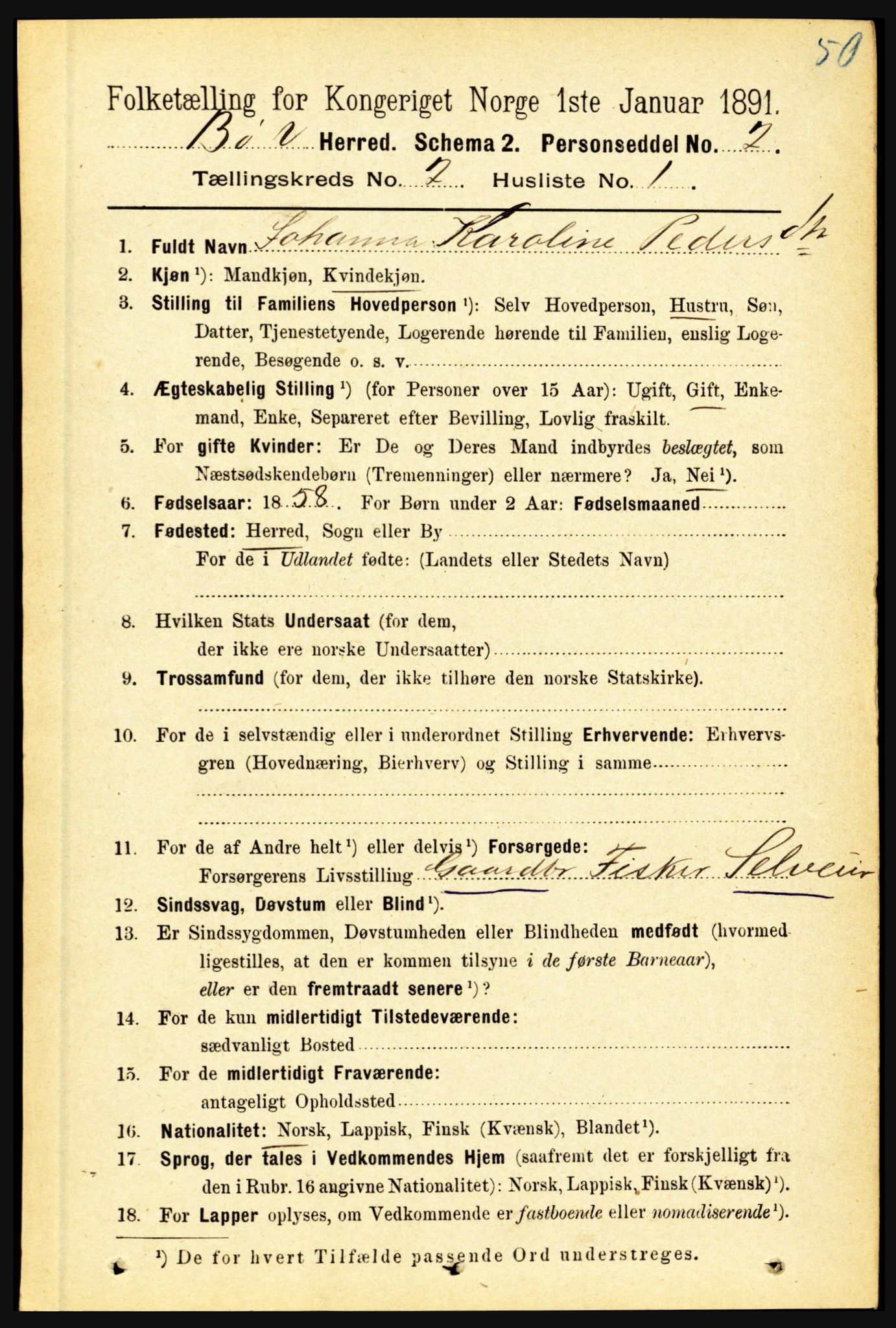 RA, 1891 census for 1867 Bø, 1891, p. 546