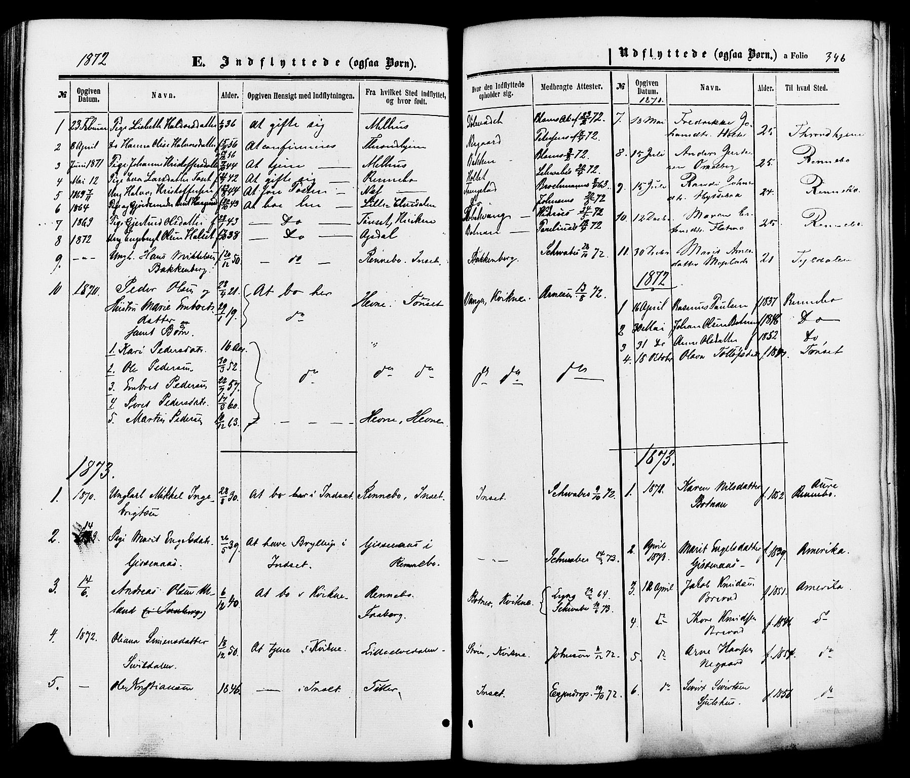 Kvikne prestekontor, SAH/PREST-064/H/Ha/Haa/L0006: Parish register (official) no. 6, 1863-1886, p. 346