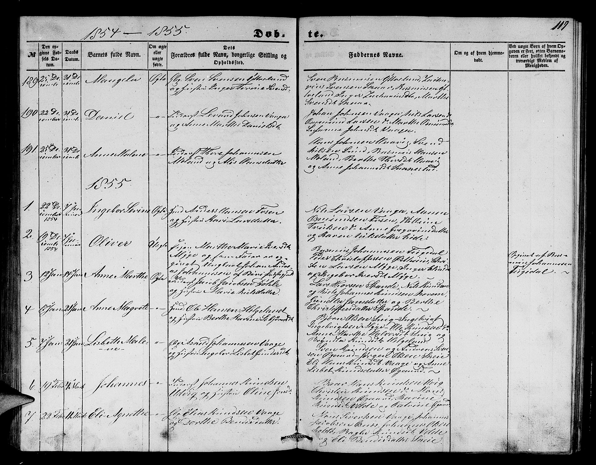 Avaldsnes sokneprestkontor, AV/SAST-A -101851/H/Ha/Hab/L0002: Parish register (copy) no. B 2, 1848-1856, p. 117