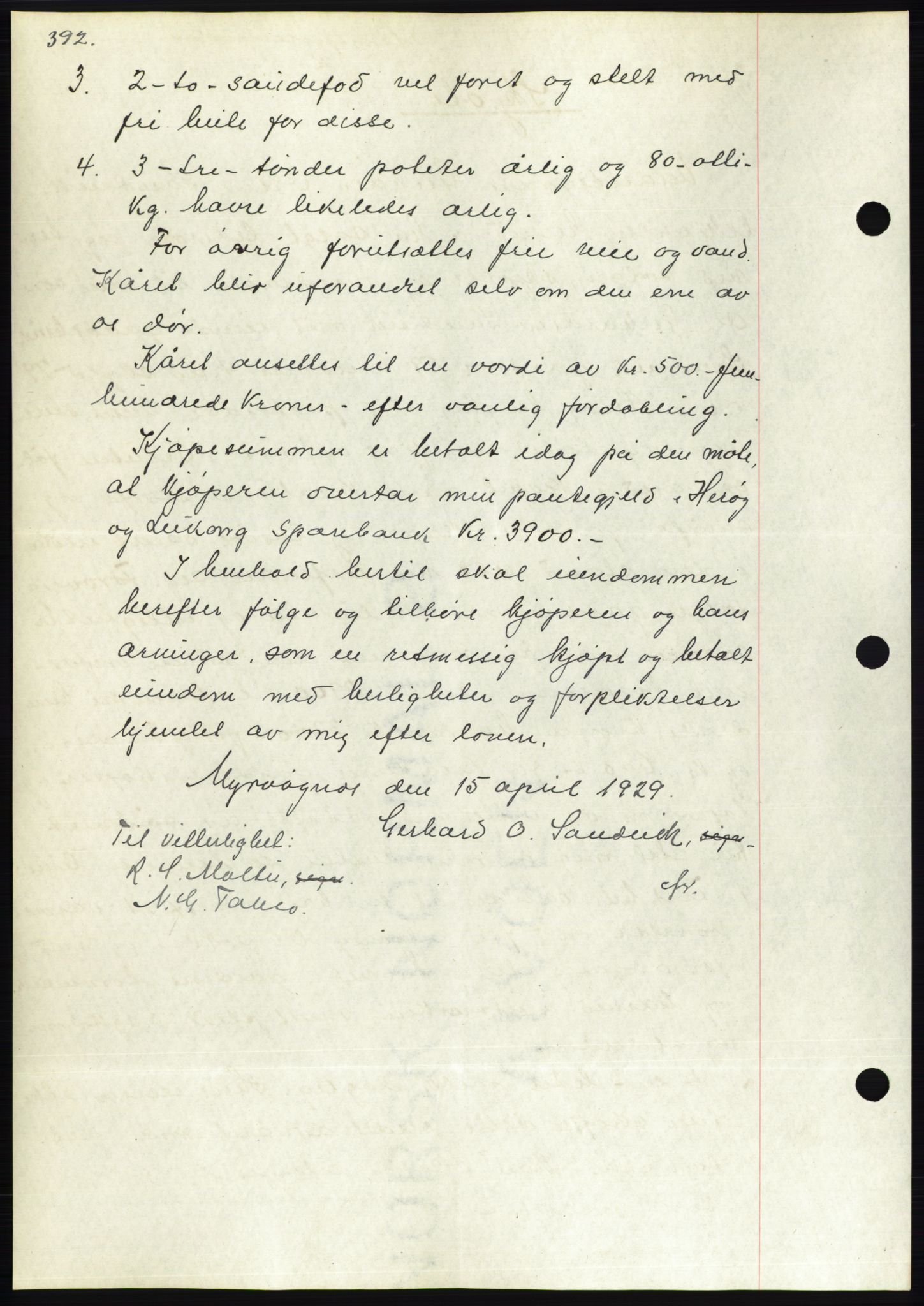 Søre Sunnmøre sorenskriveri, AV/SAT-A-4122/1/2/2C/L0049: Mortgage book no. 43, 1929-1929, Deed date: 25.05.1929