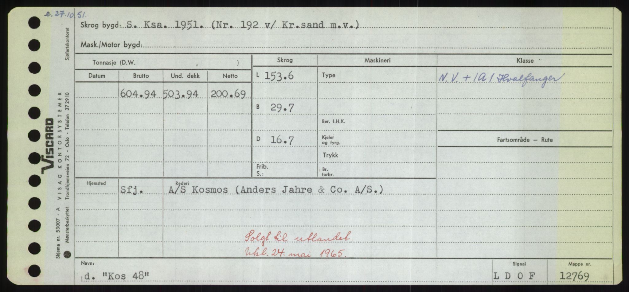 Sjøfartsdirektoratet med forløpere, Skipsmålingen, AV/RA-S-1627/H/Hd/L0021: Fartøy, Kor-Kår, p. 97