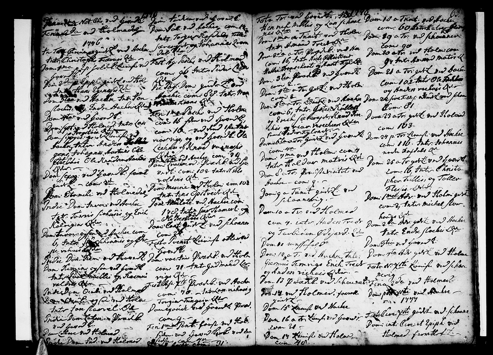 Skånevik sokneprestembete, SAB/A-77801/H/Haa: Parish register (official) no. A 1, 1745-1789, p. 63